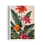 Tropical Scarlet Garden - Botanical Wall Art