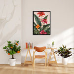 Tropical Scarlet Garden - Botanical Wall Art