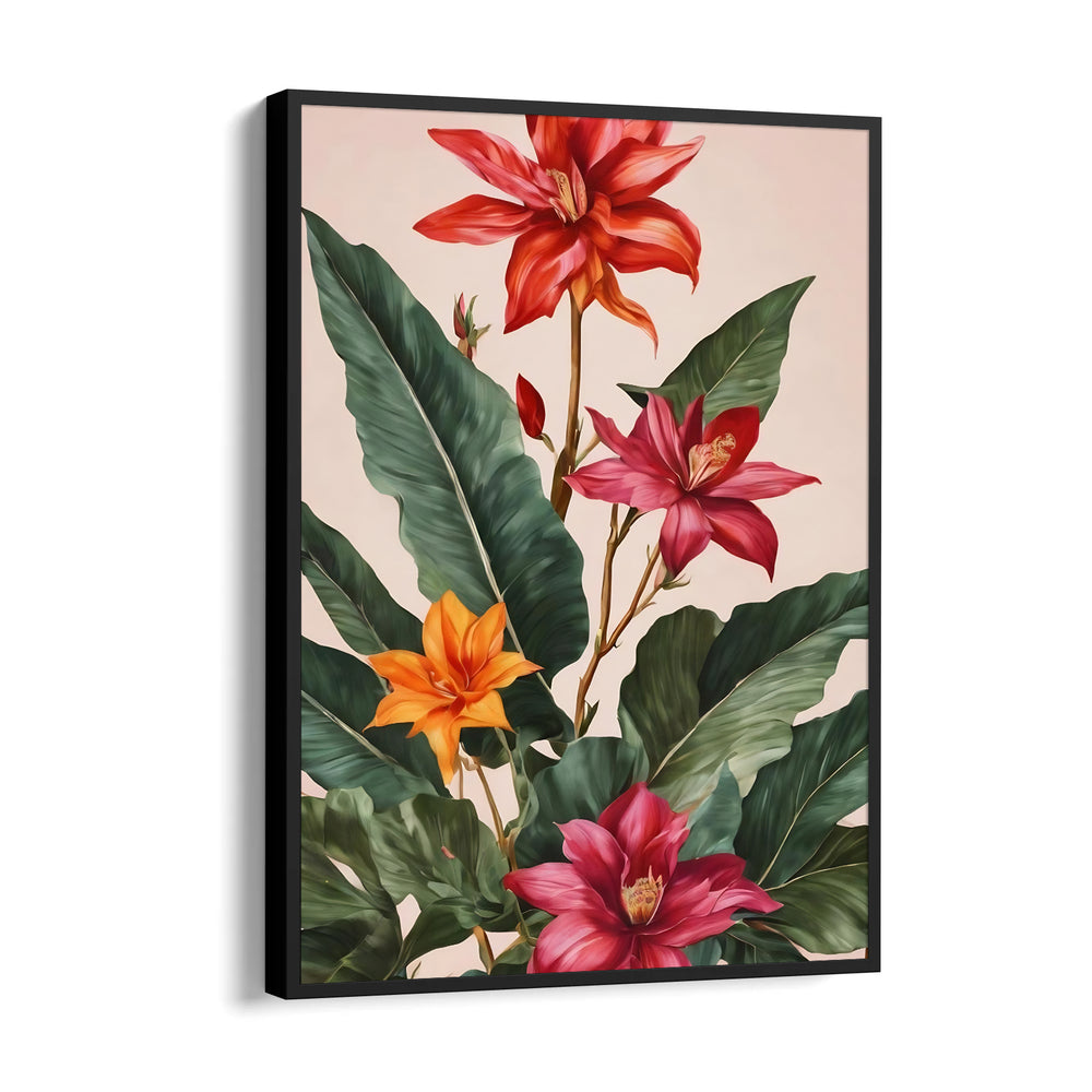 Tropical Scarlet Garden - Botanical Wall Art