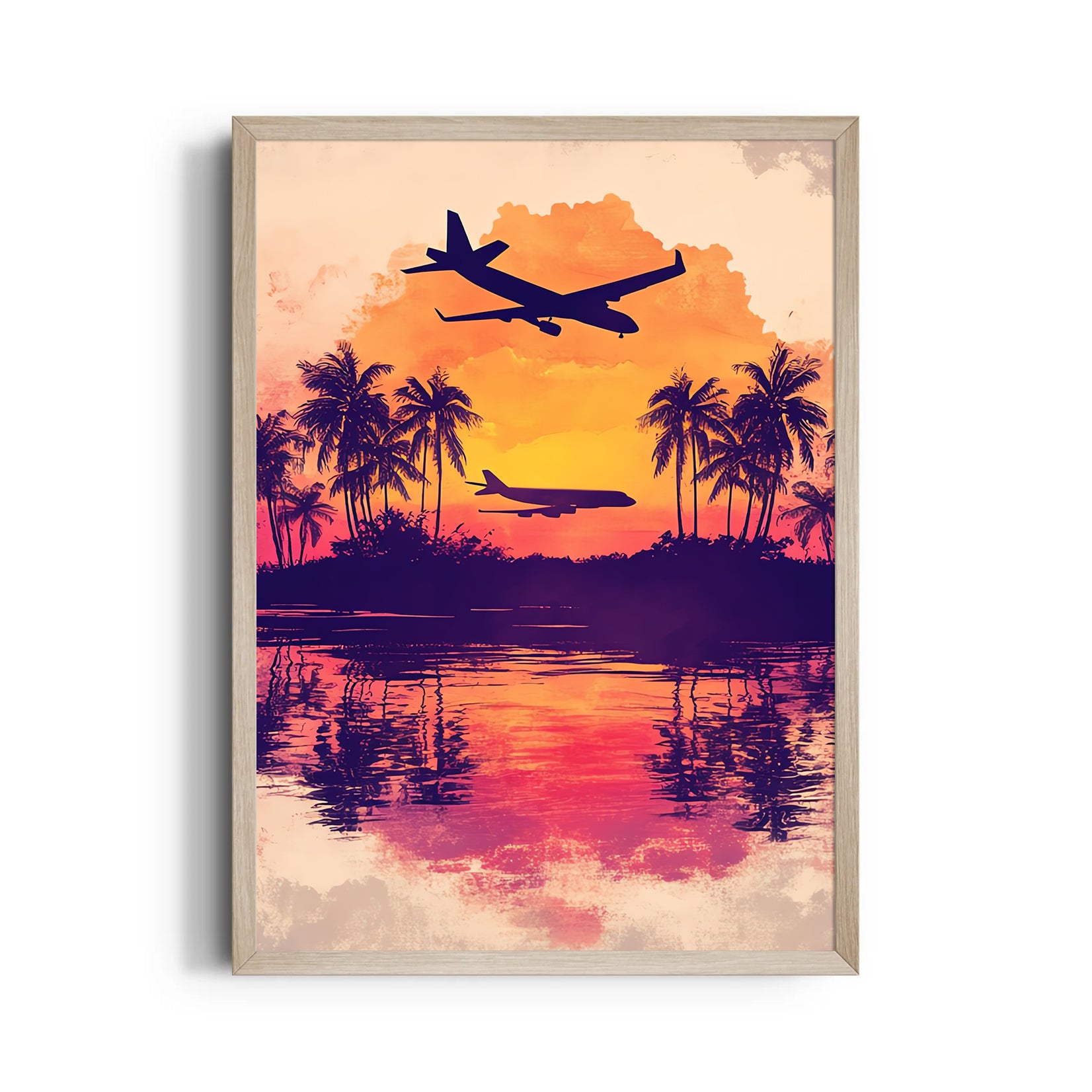 Tropical Sunset Flight - Travel Wall Art