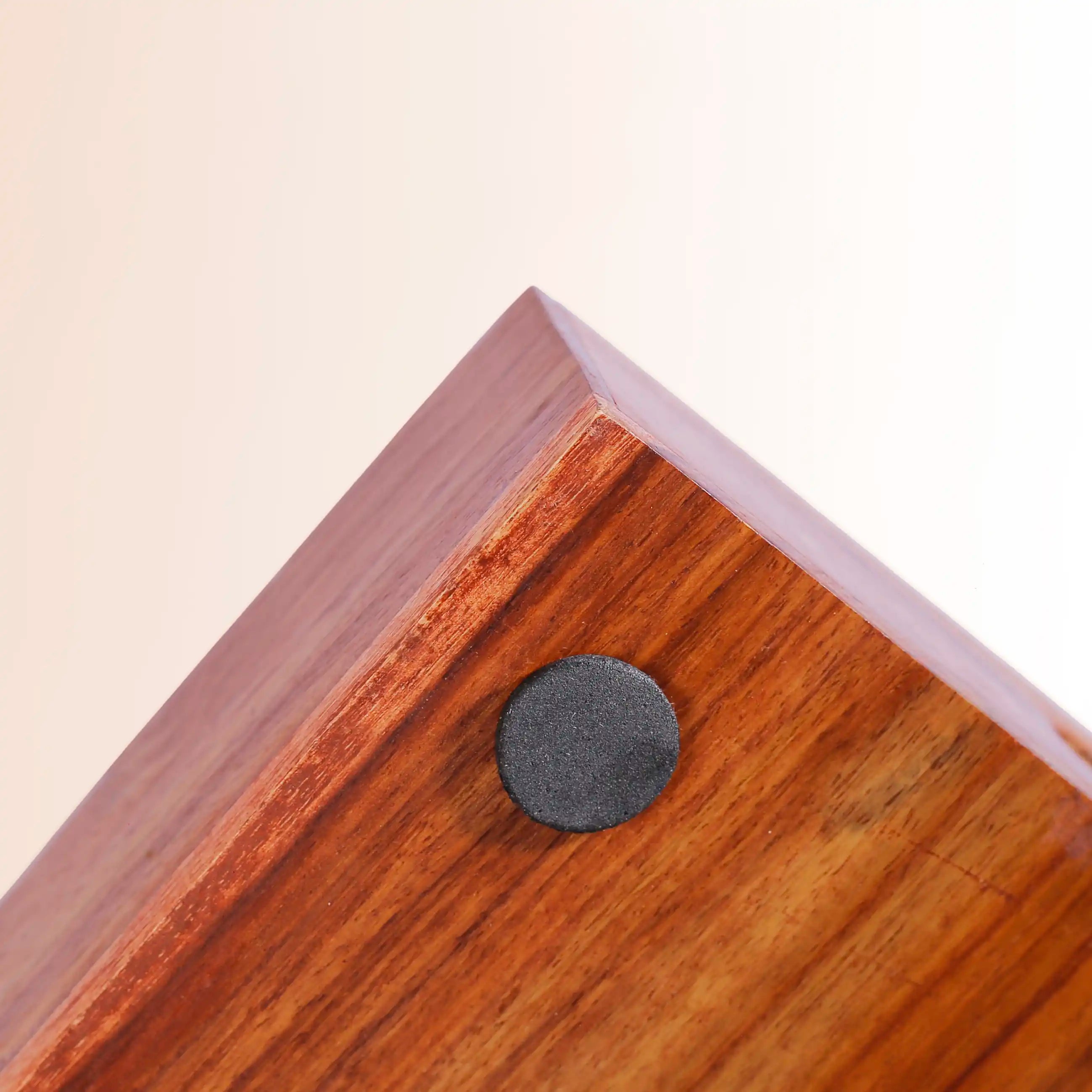 Hand-Carved Sheesham Wood Serving Tray with Inlay Work