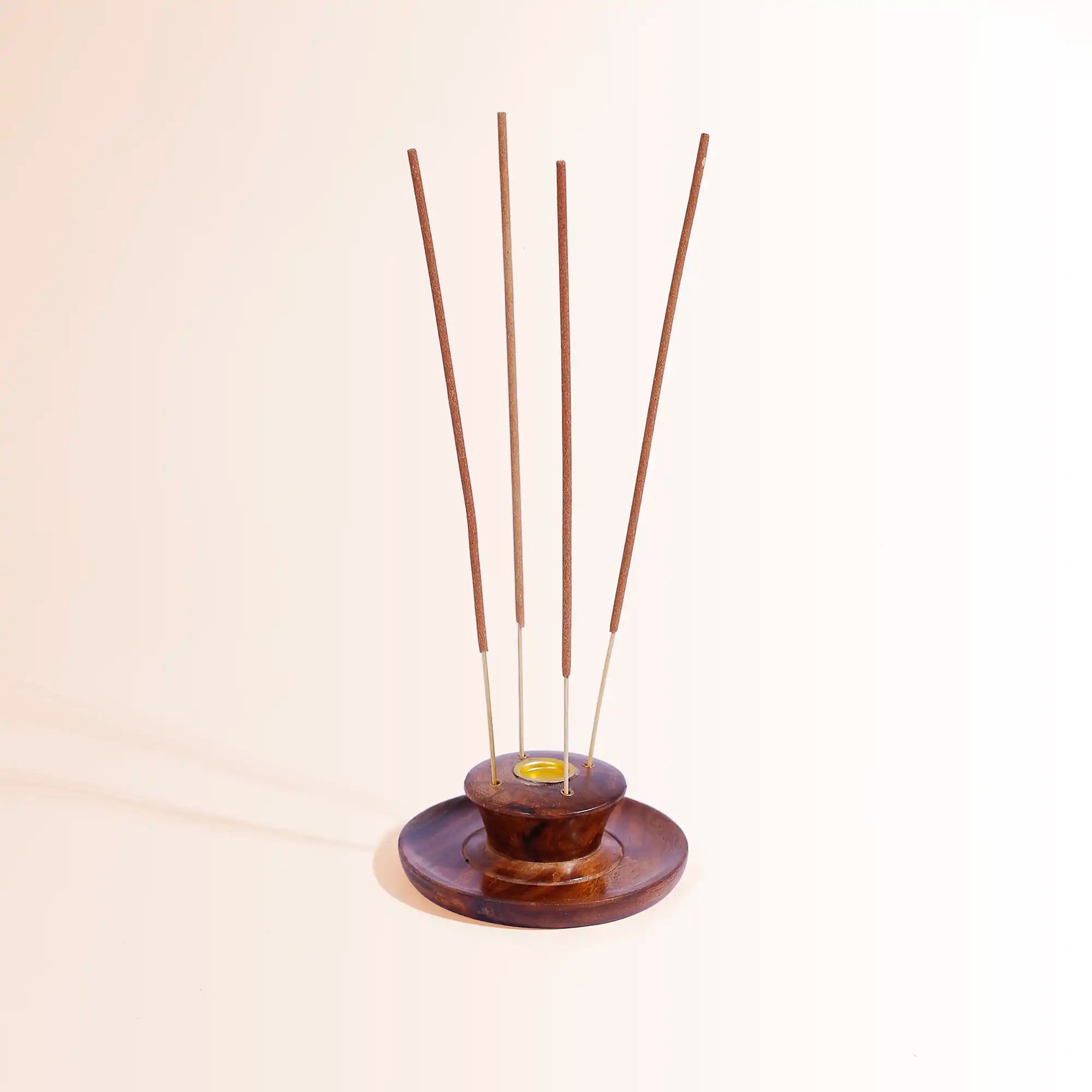 Sheesham Wood & Brass Agarbatti and Dhoop Holder | Puja Stand