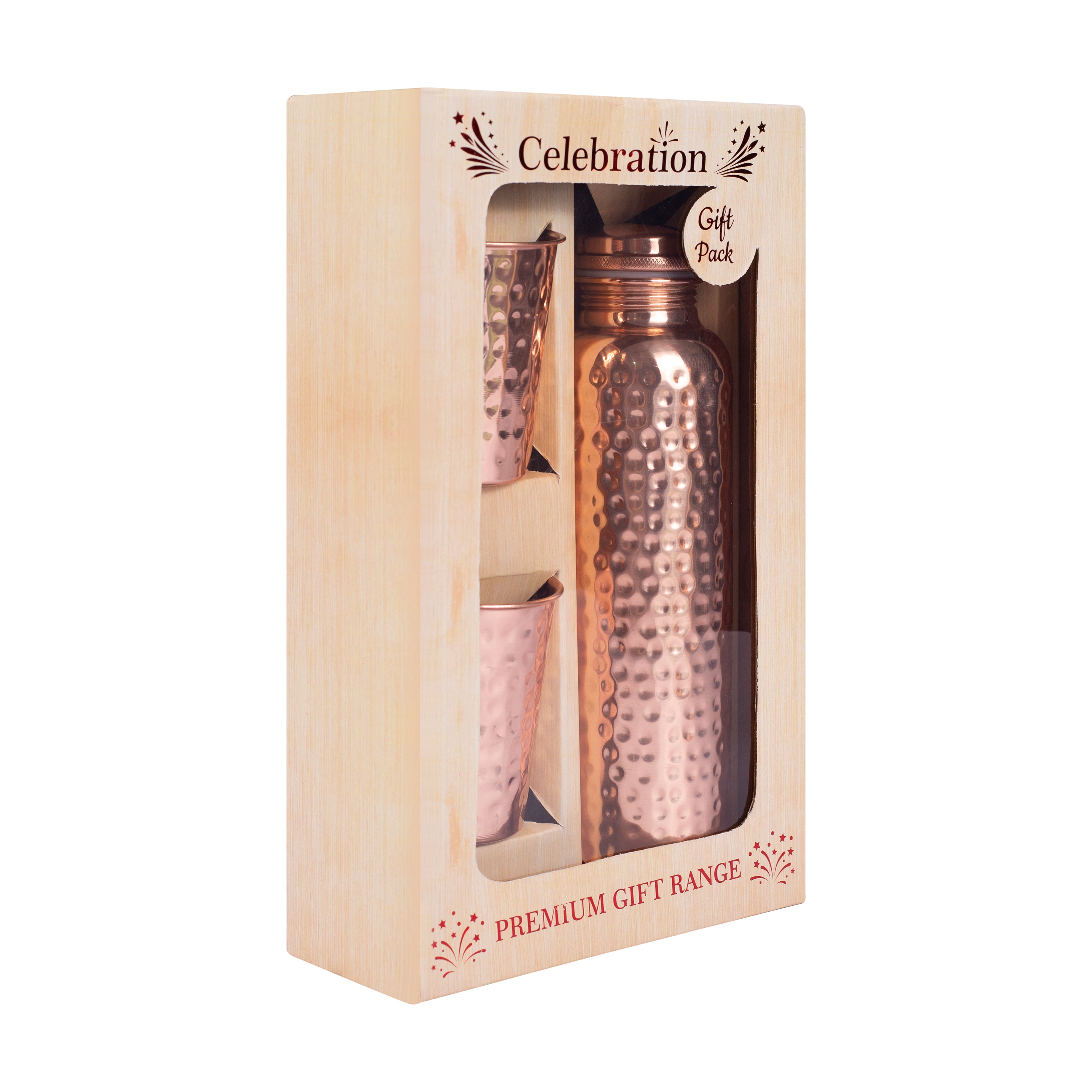 Classic Hammered Copper Bottle & Tumbler Set | For Ayurvedic Hydration