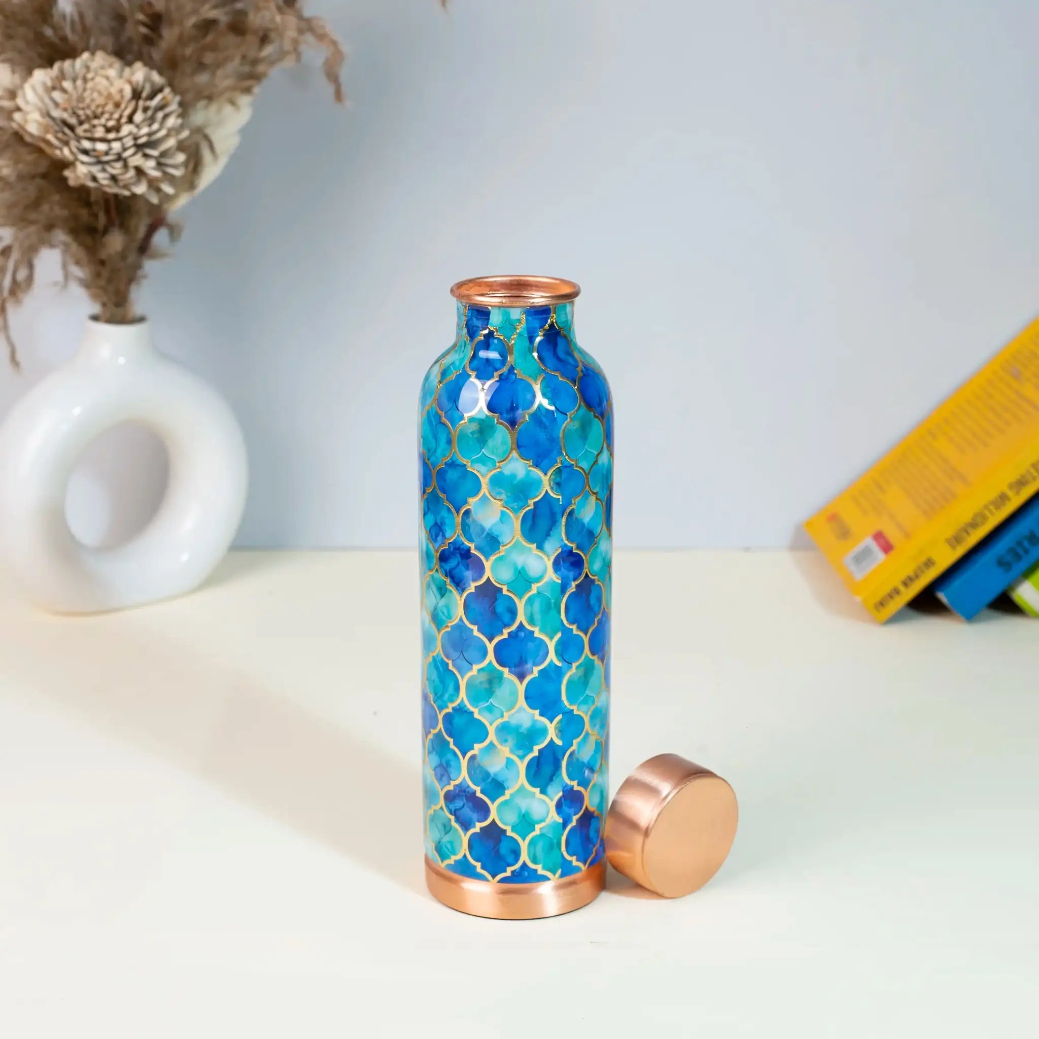 Oceanic Blue Moroccan Copper Bottle