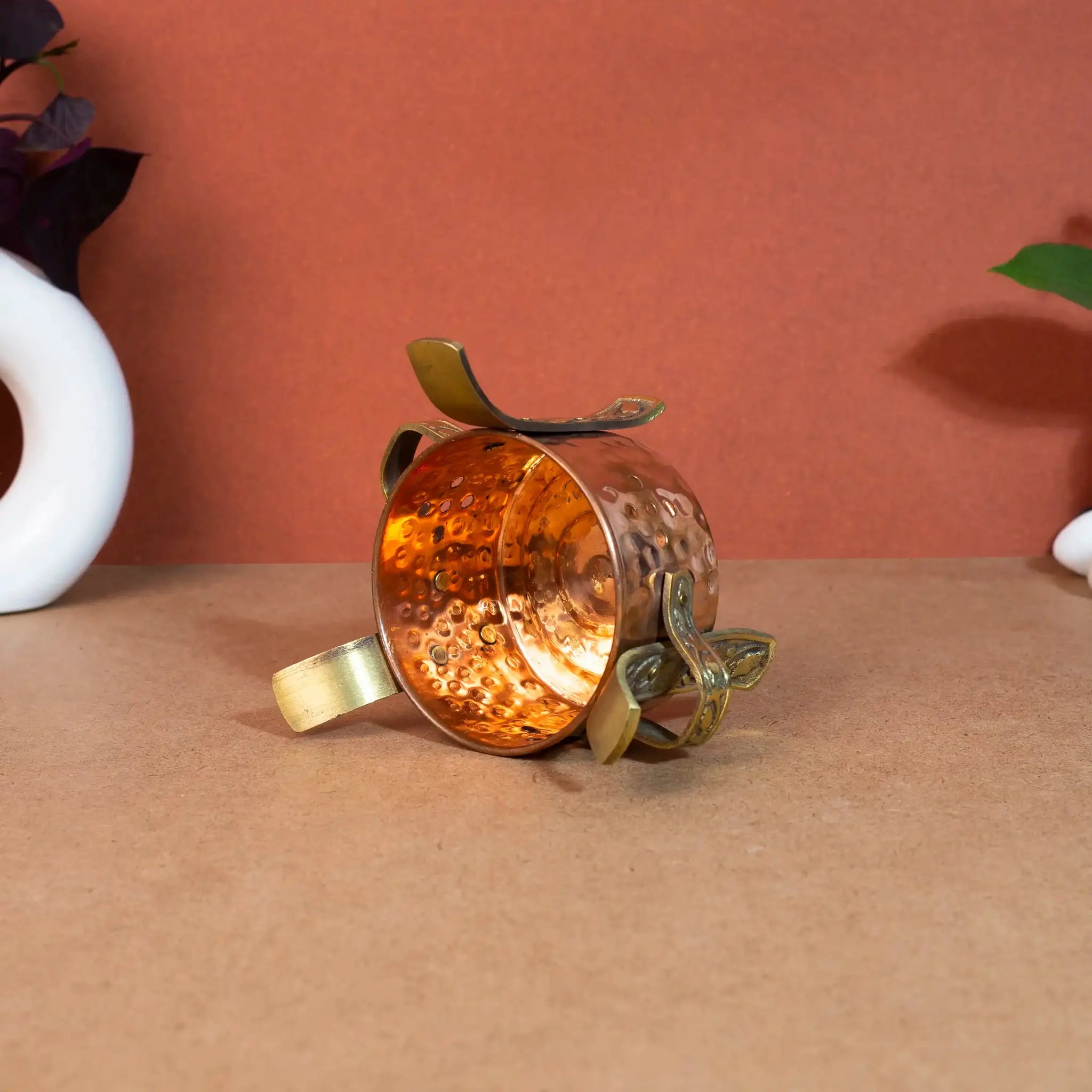 Traditional Copper & Brass Food Warmer (Sighdi/Angithi) Stand