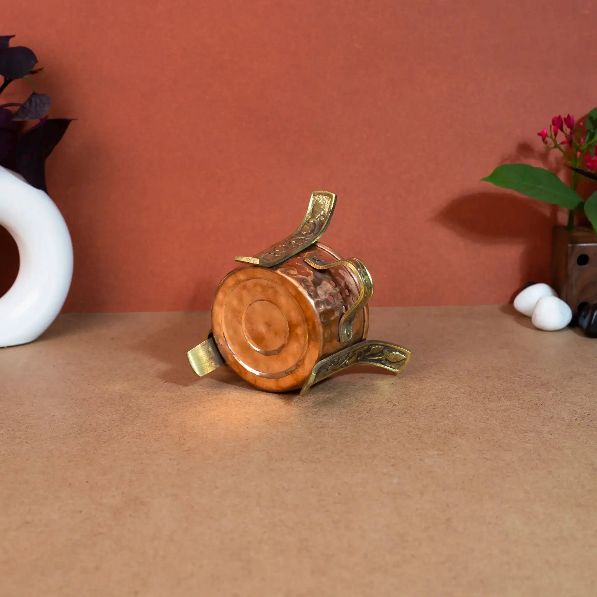 Traditional Copper & Brass Food Warmer (Sighdi/Angithi) Stand