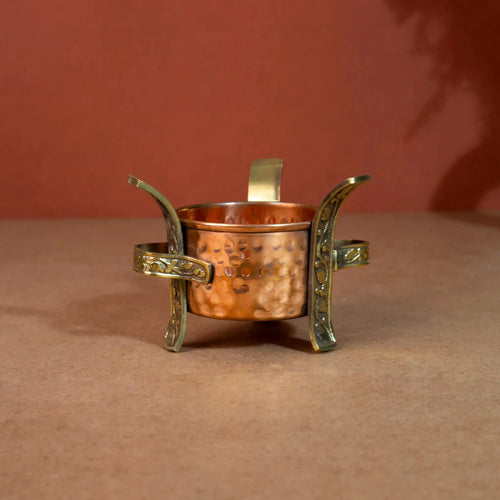 Traditional Copper & Brass Food Warmer (Sighdi/Angithi) Stand - Pillow Fights
