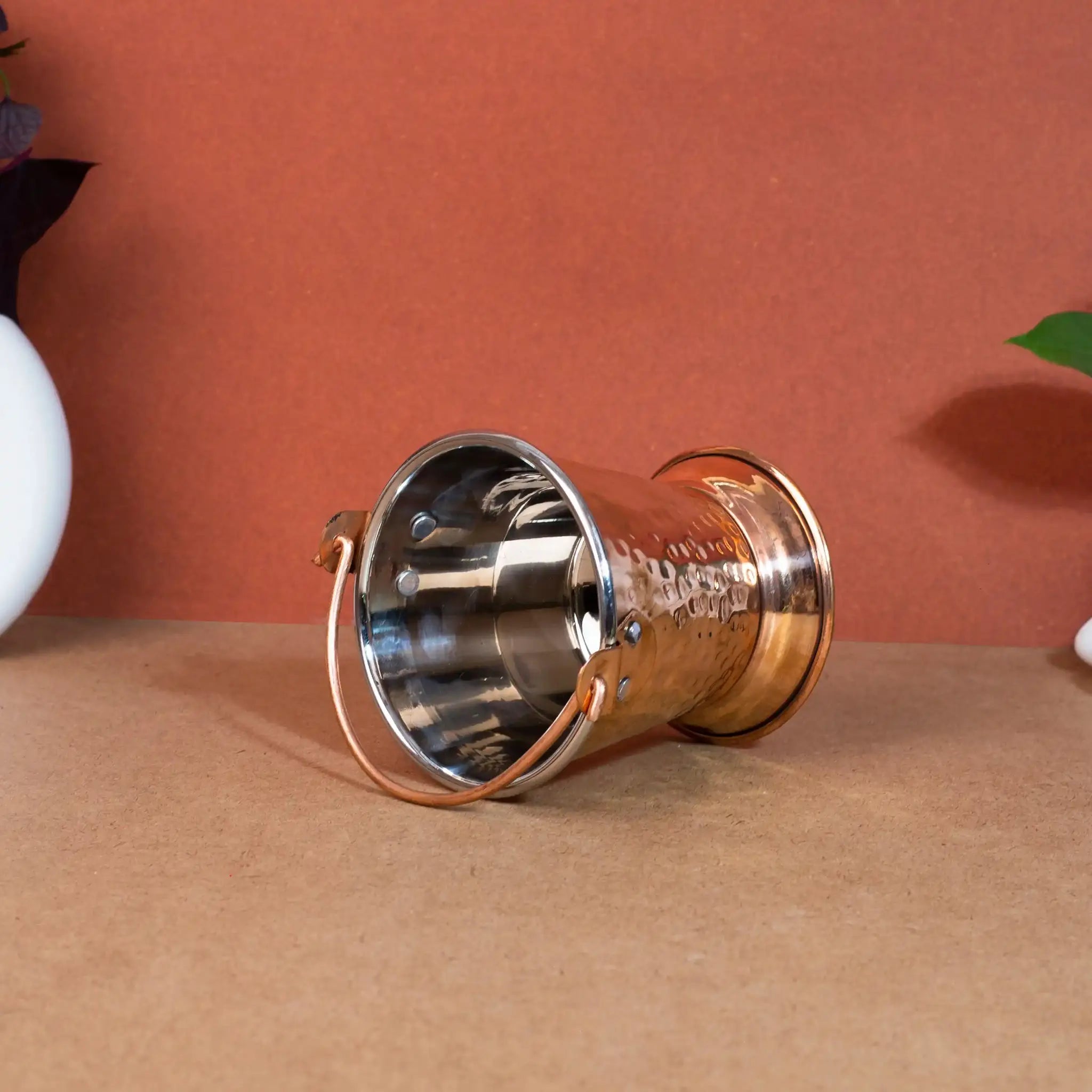 Traditional Steel & Copper Serving Bucket (Balti)