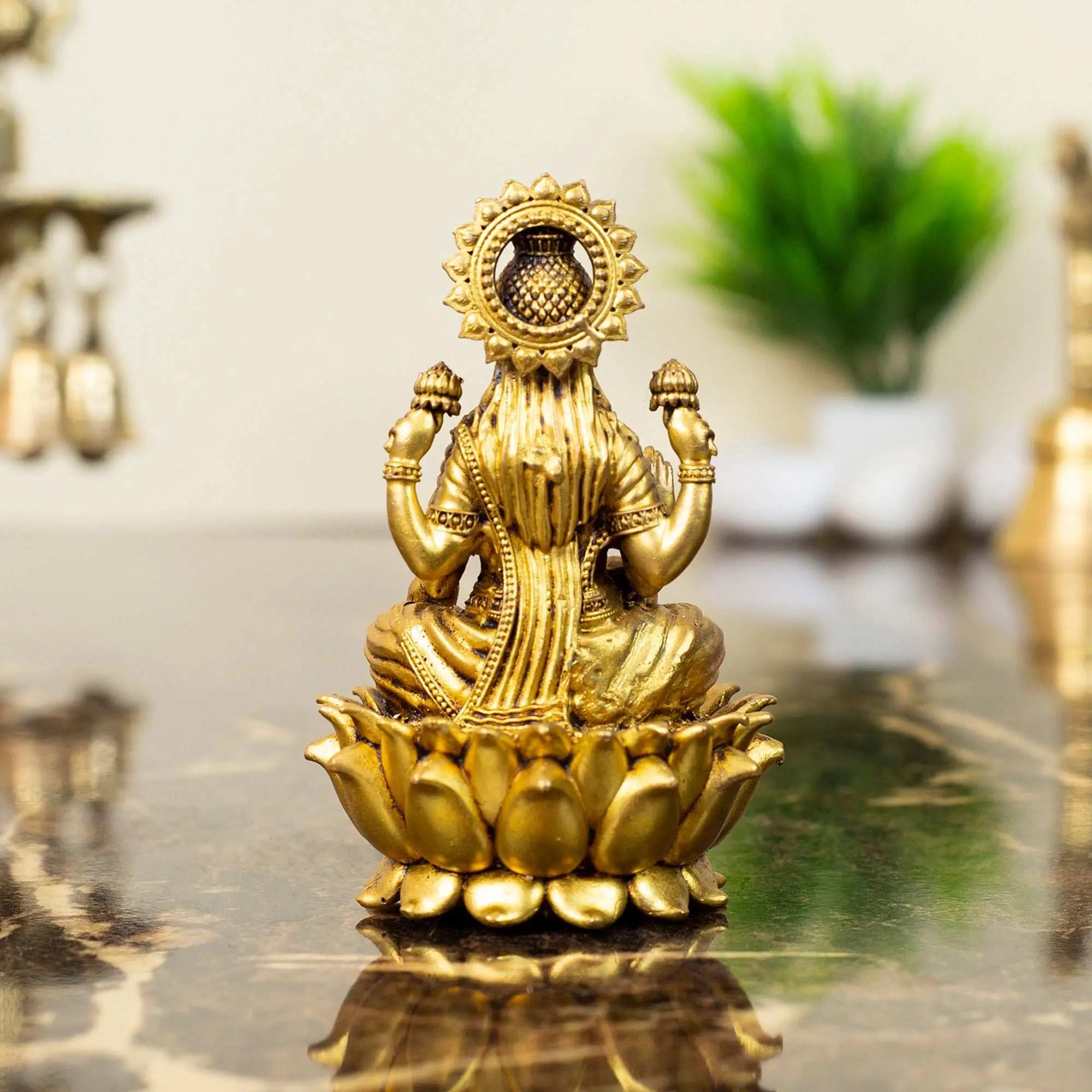 Exquisite Handcrafted Brass Goddess Laxmi Idol