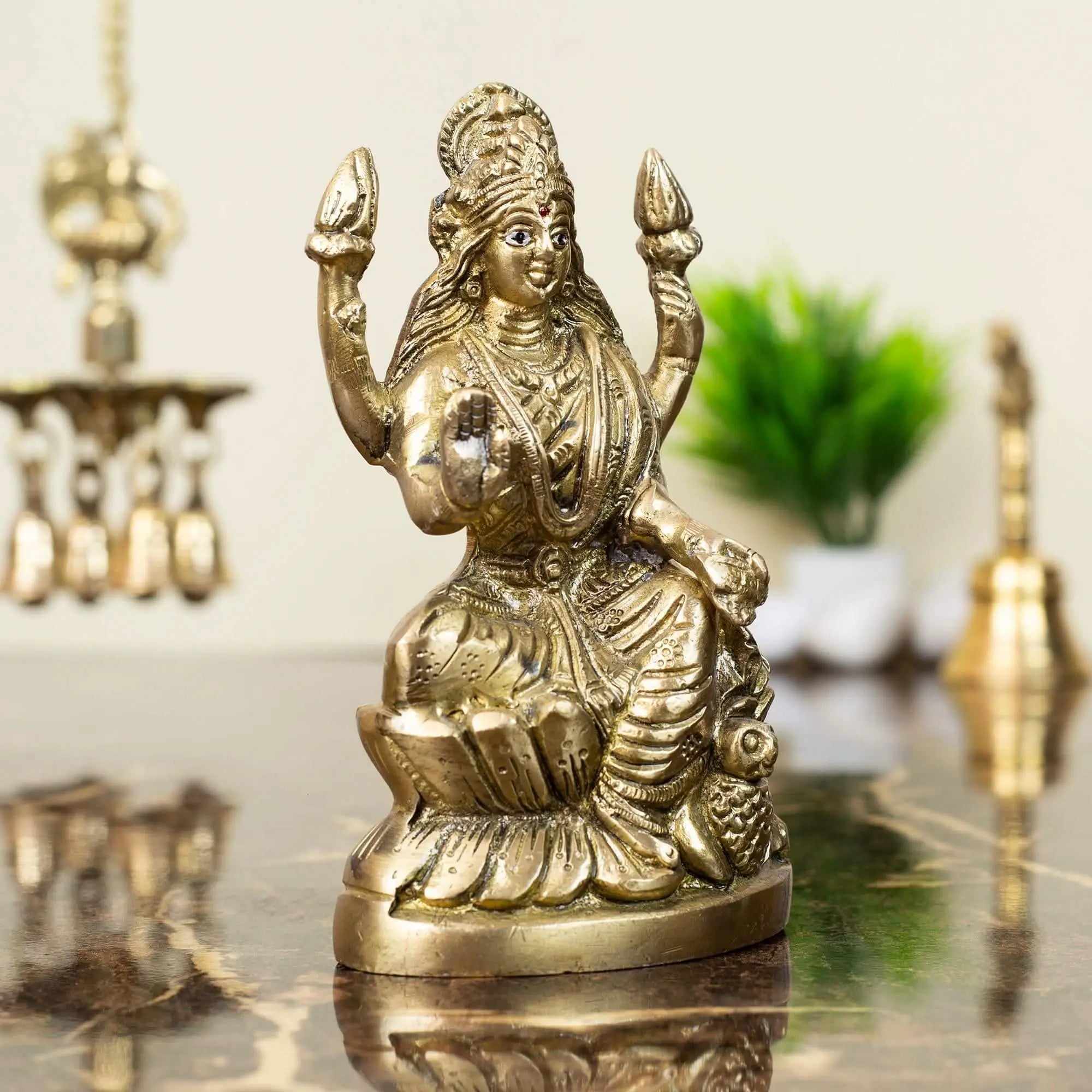 Grand Brass Goddess Lakshmi Statue | For Diwali Puja & Abundance