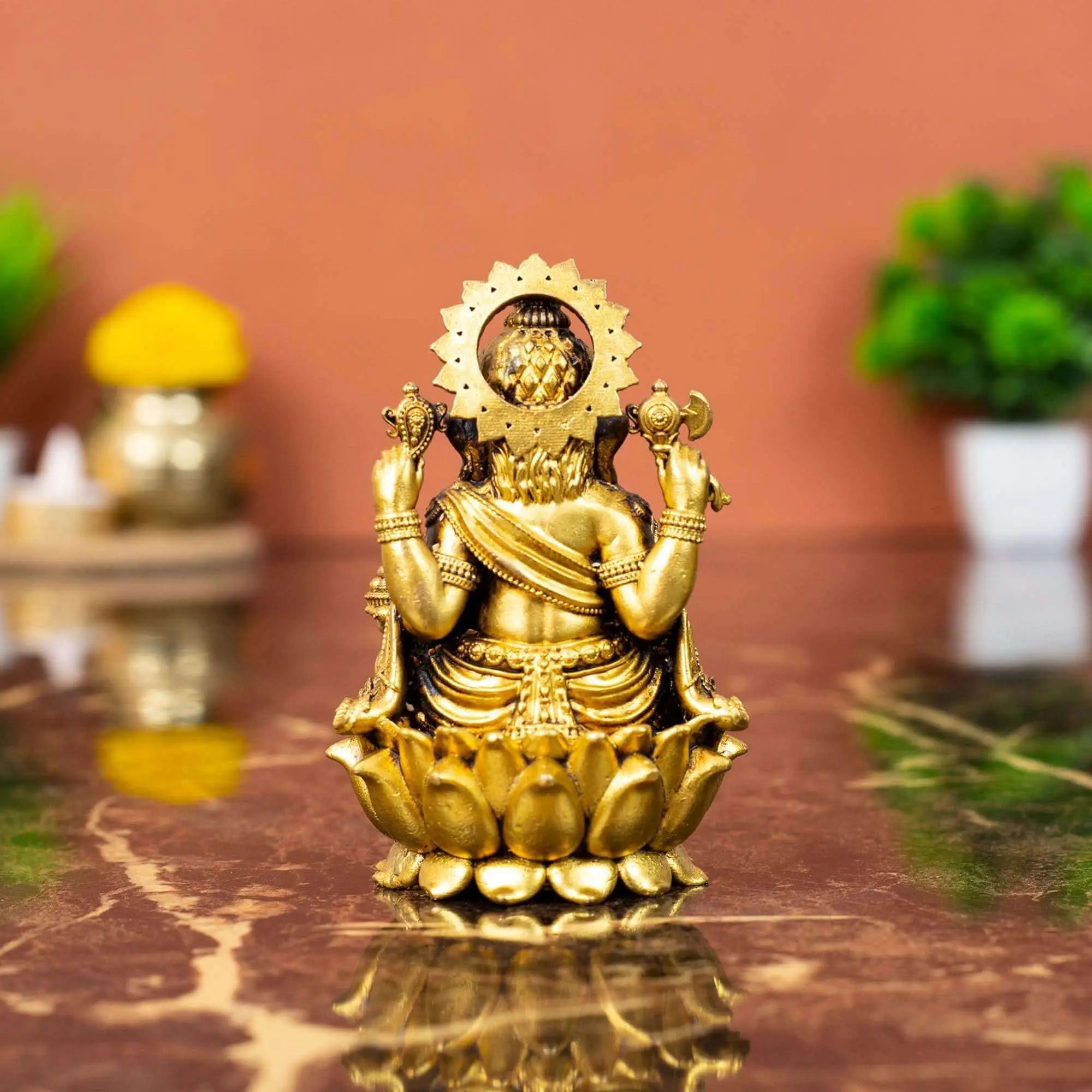 Divine Brass Lord Ganesha on Lotus | For Success & Diwali Puja