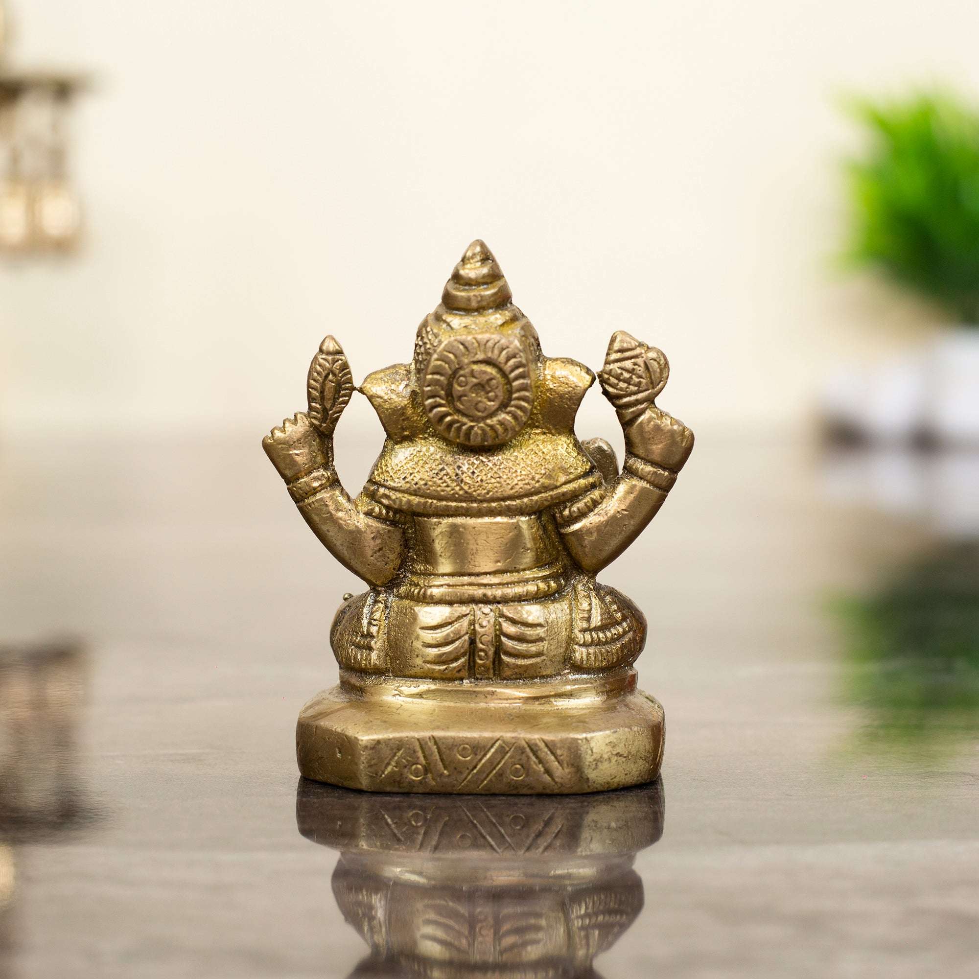 Solid Heavyweight Brass Ganesha Idol
