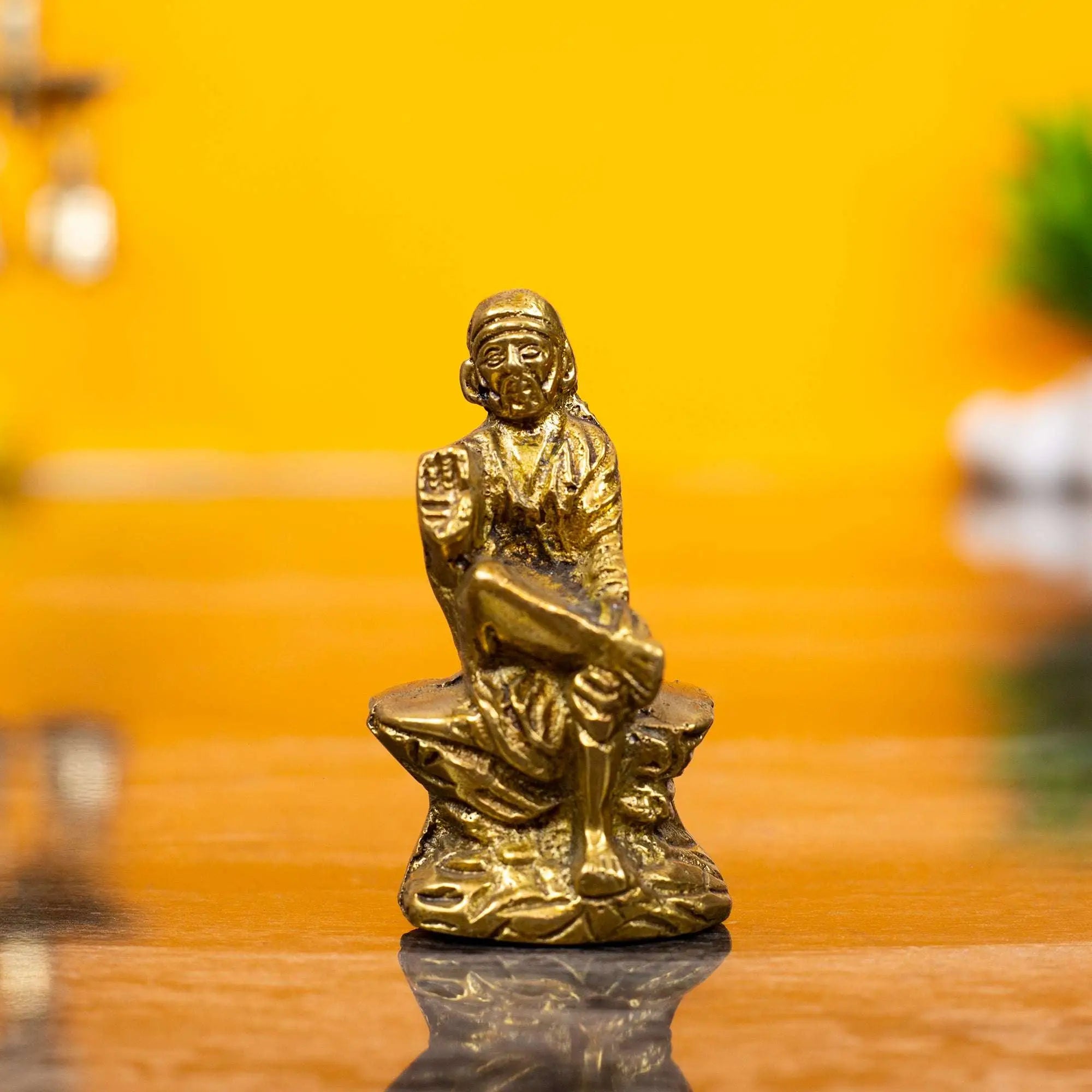 Solid Heavyweight Brass Sai Baba Idol | For Peace