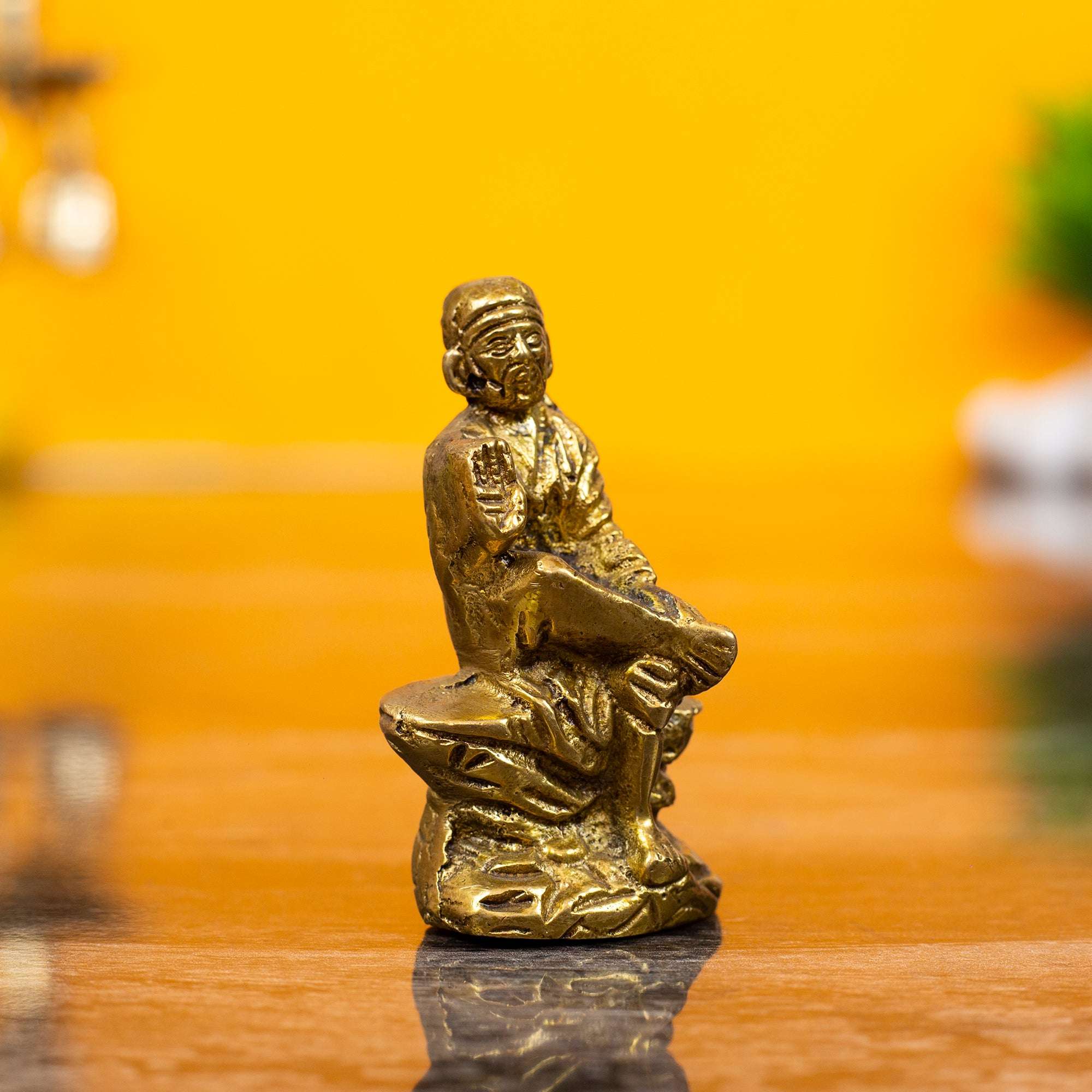 Solid Heavyweight Brass Sai Baba Idol | For Peace