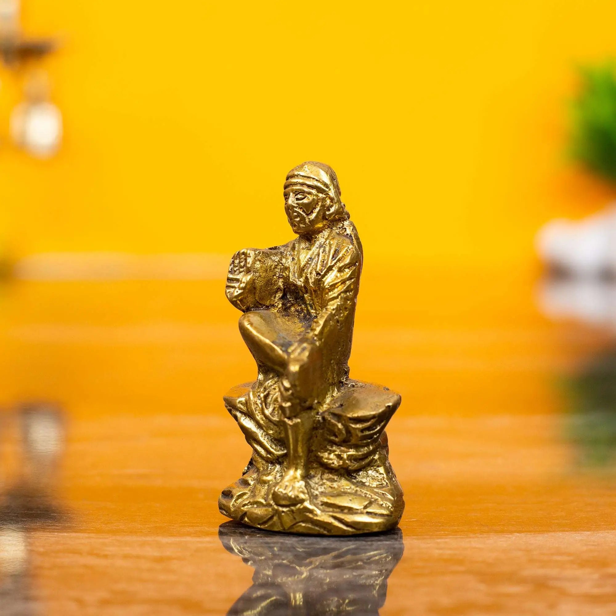 Solid Heavyweight Brass Sai Baba Idol | For Peace
