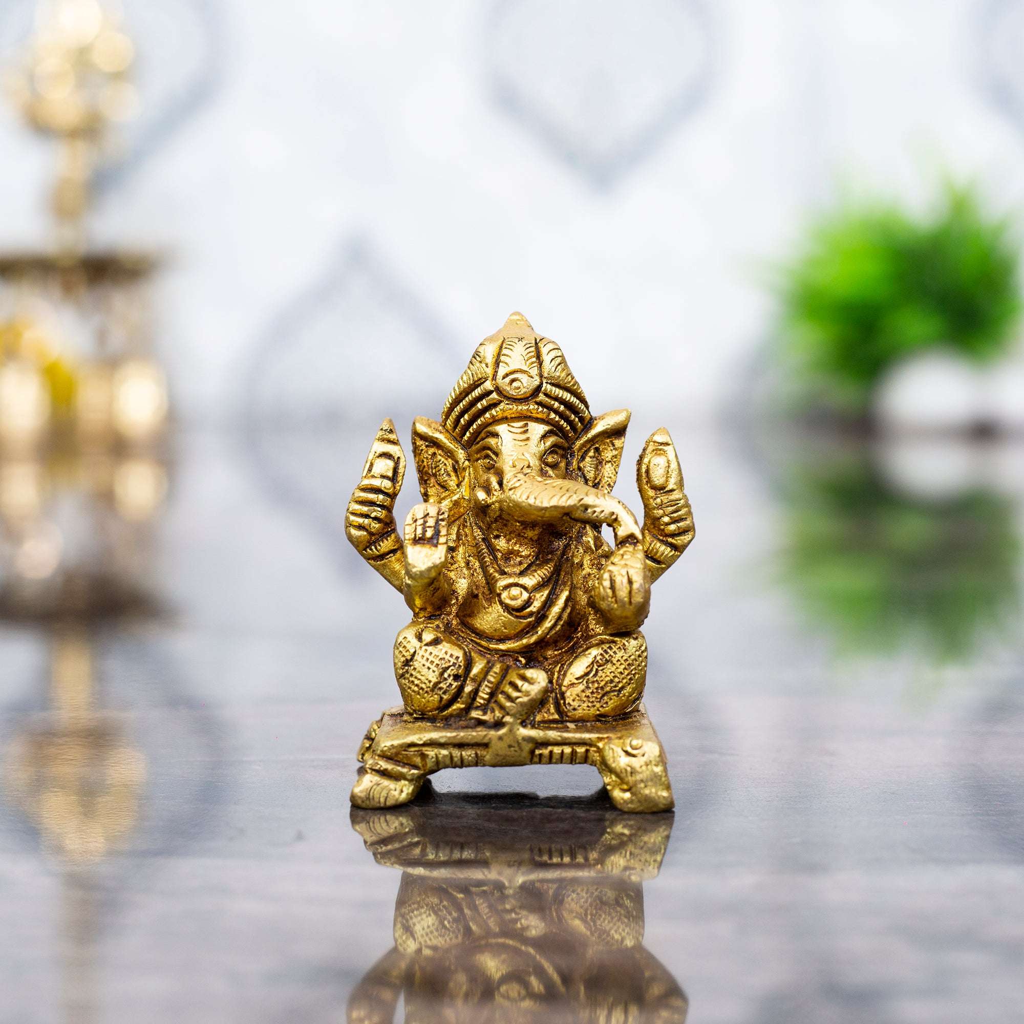 Compact & Heavyweight Brass Ganesha