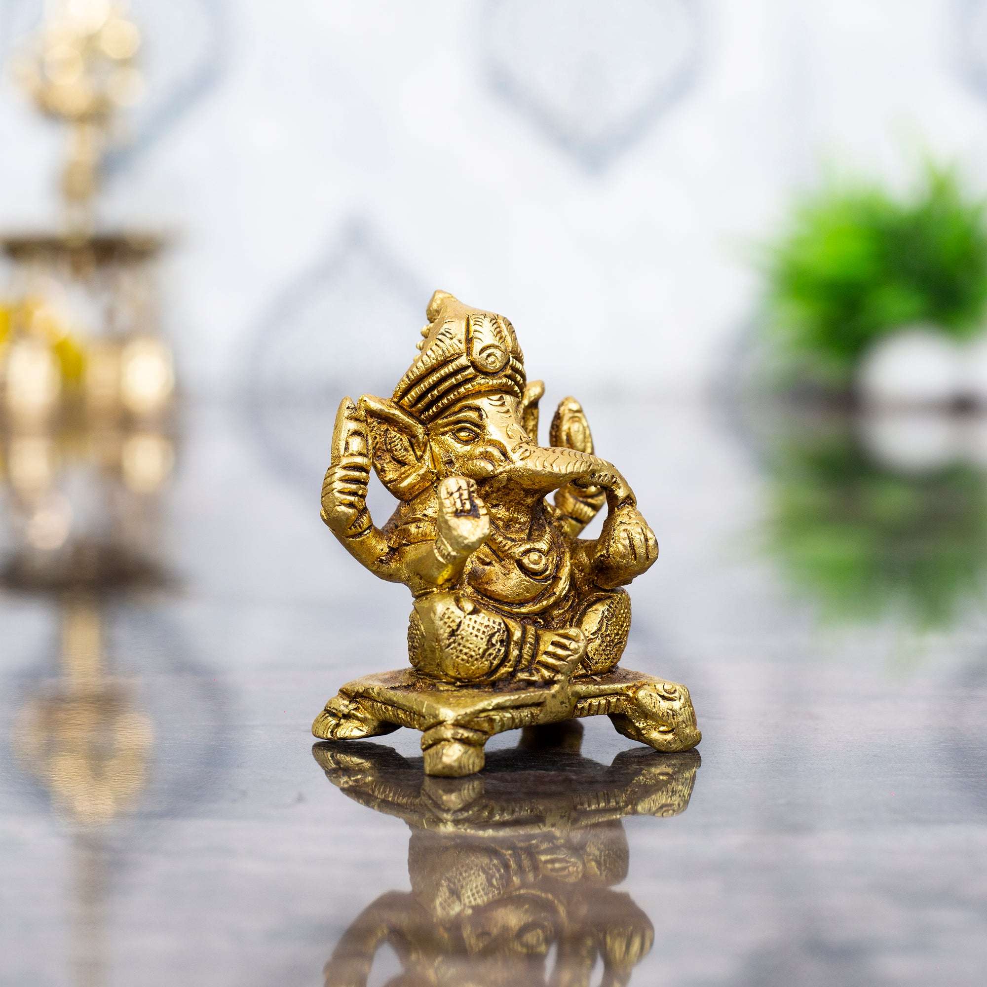 Compact & Heavyweight Brass Ganesha