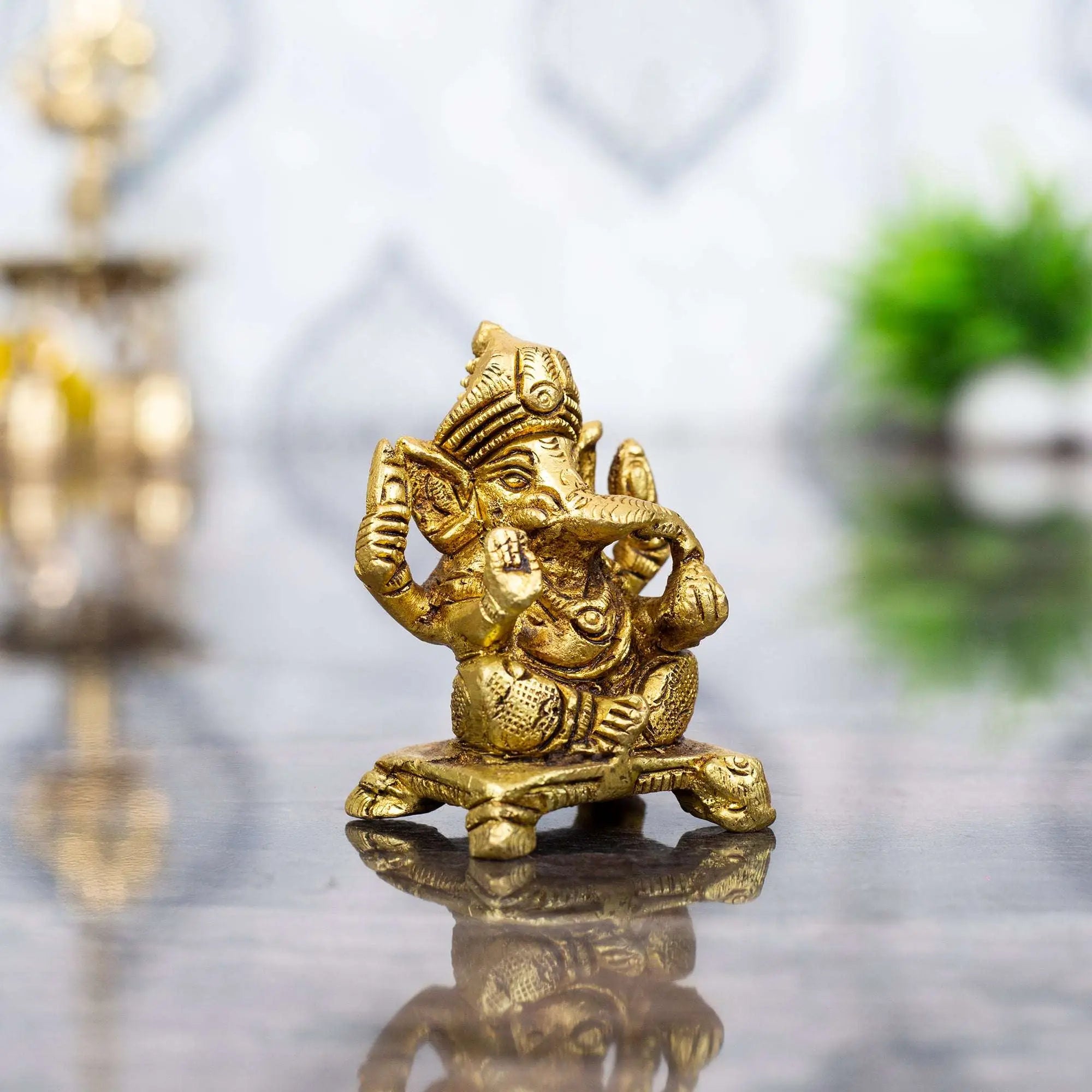 Compact & Heavyweight Brass Ganesha