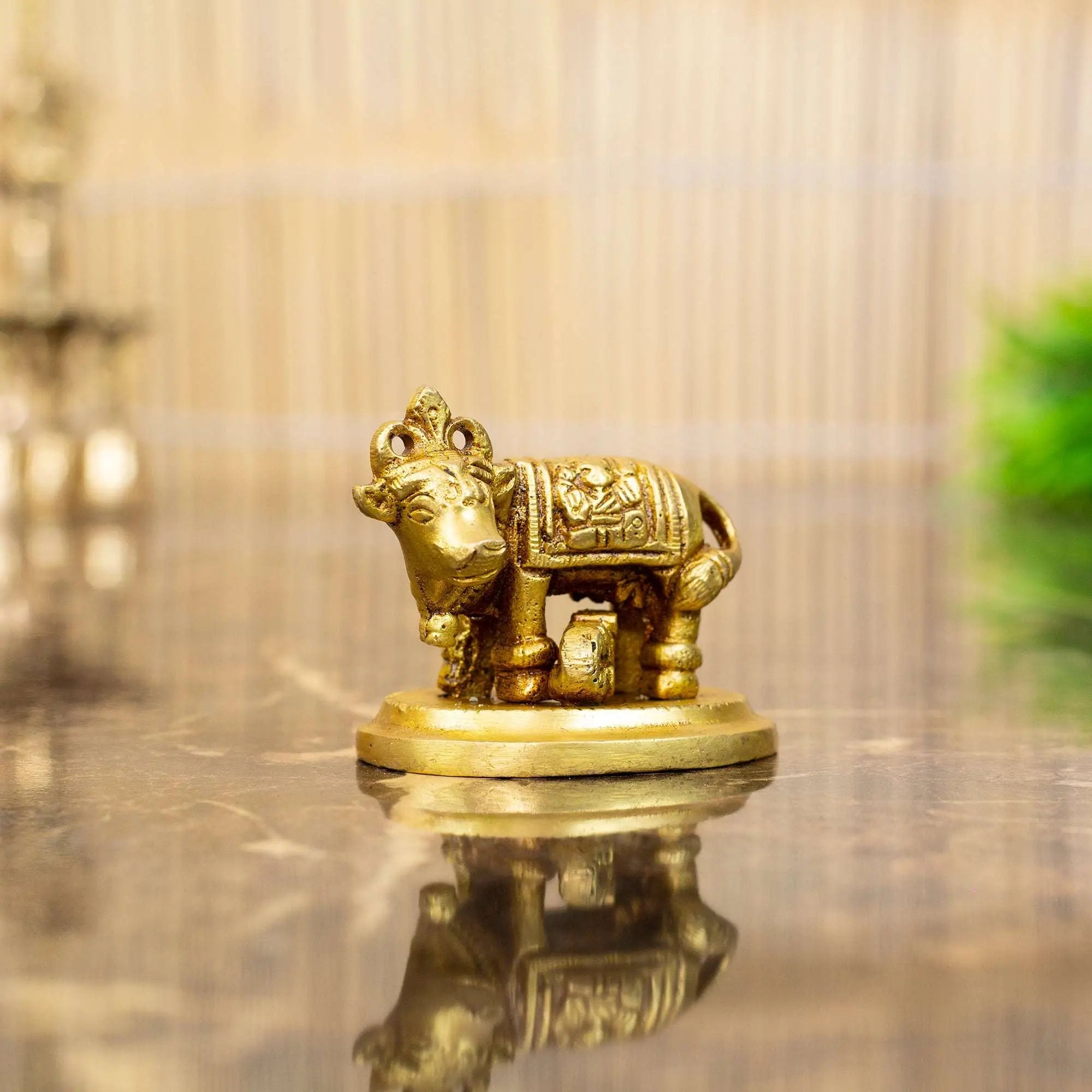 Solid Brass Kamadhenu Cow and Calf | Idol of Prosperity