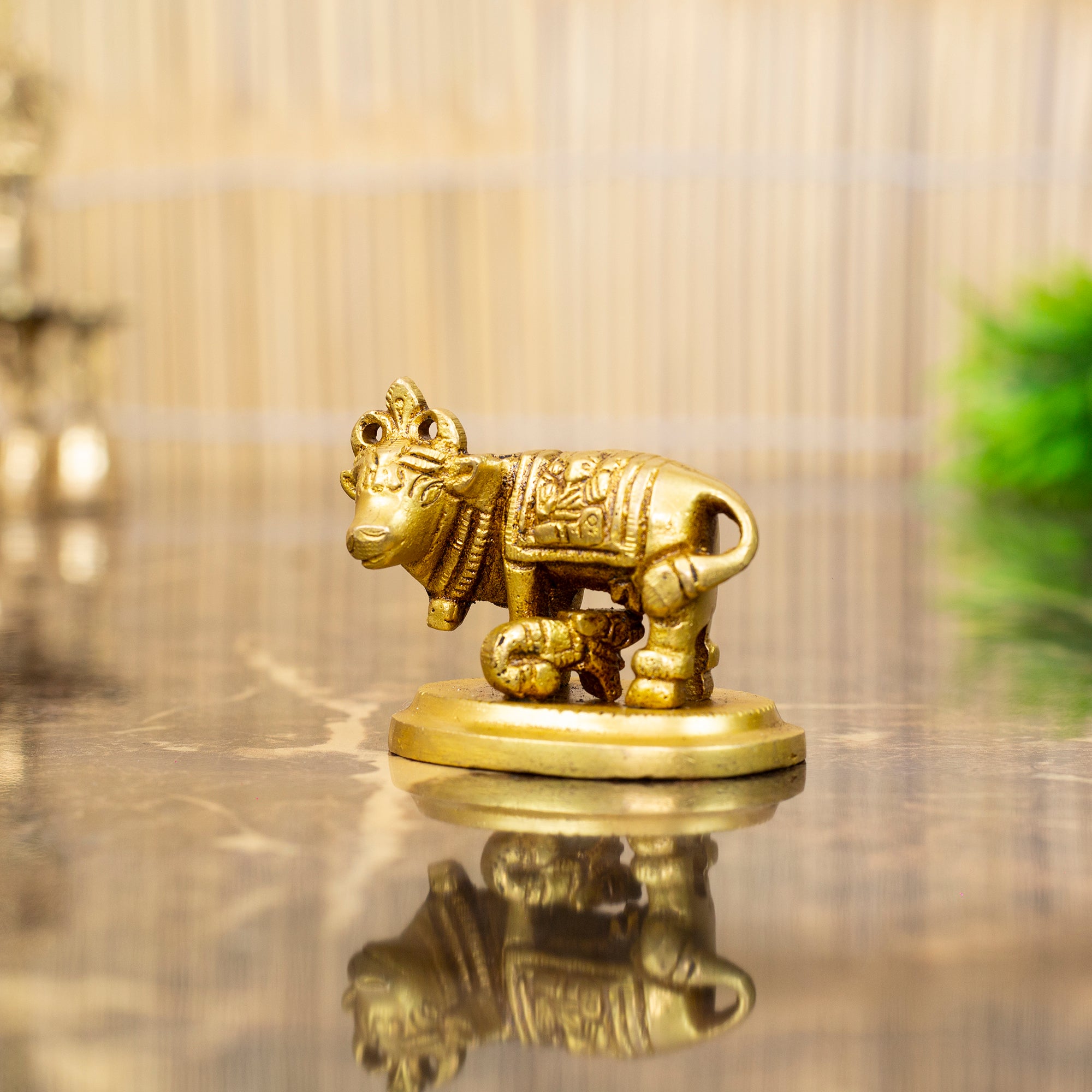 Solid Brass Kamadhenu Cow and Calf | Idol of Prosperity