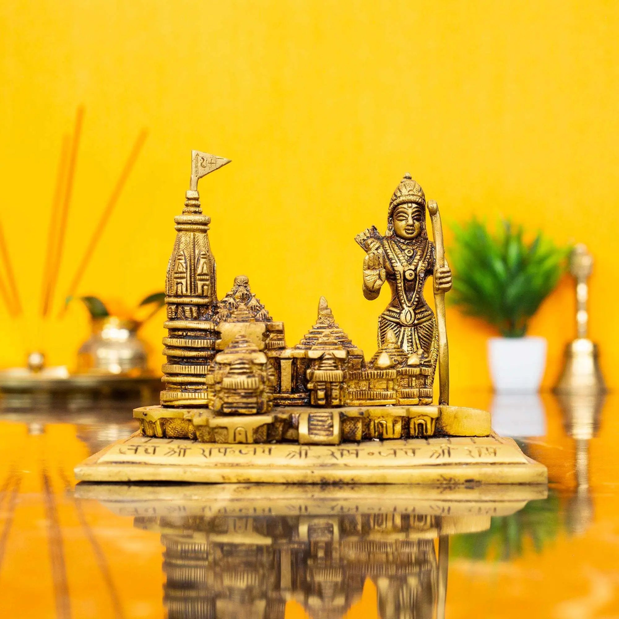 Grand Brass Ayodhya Ram Mandir with Lord Ram | Premium Heirloom Idol