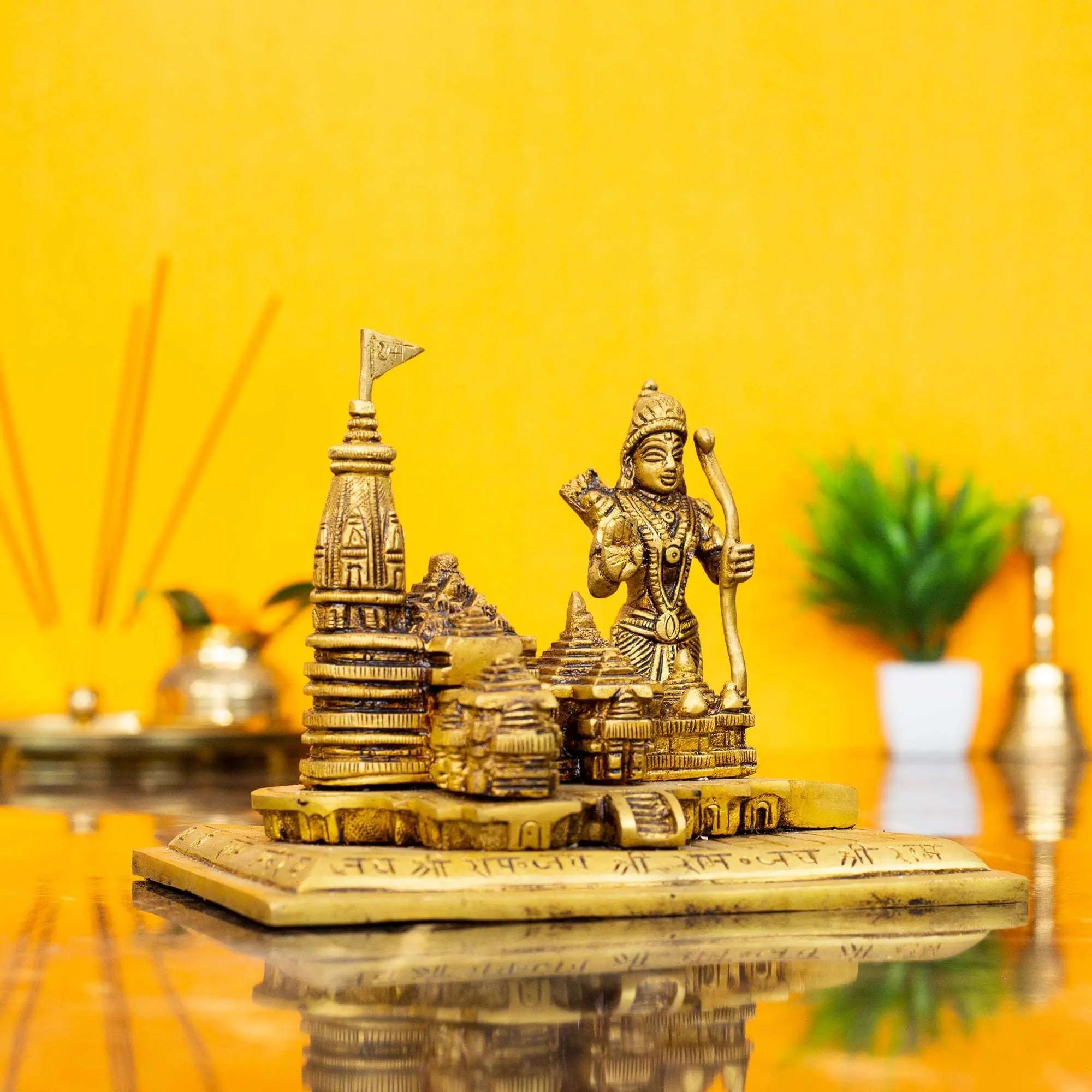 Grand Brass Ayodhya Ram Mandir with Lord Ram | Premium Heirloom Idol