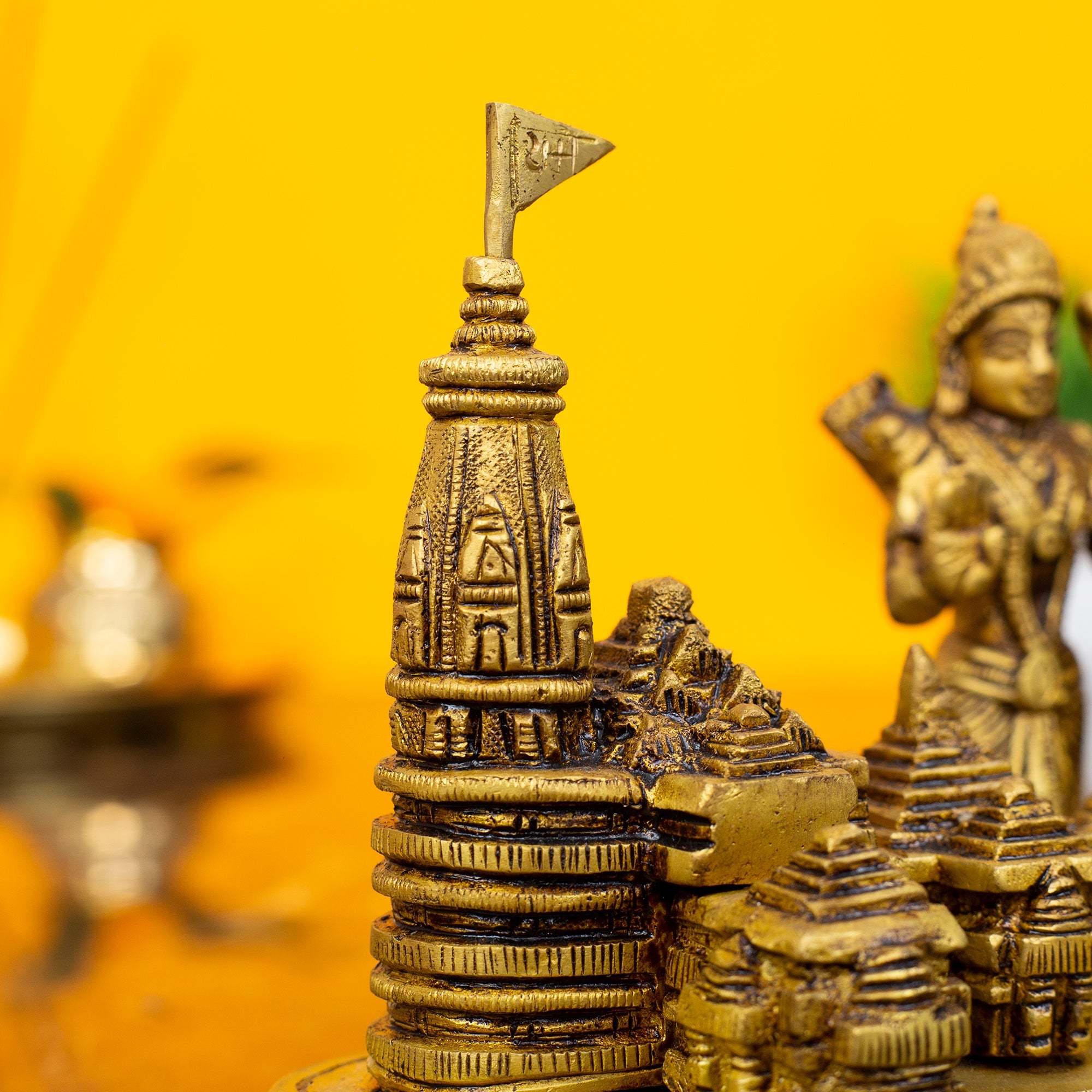 Grand Brass Ayodhya Ram Mandir with Lord Ram | Premium Heirloom Idol