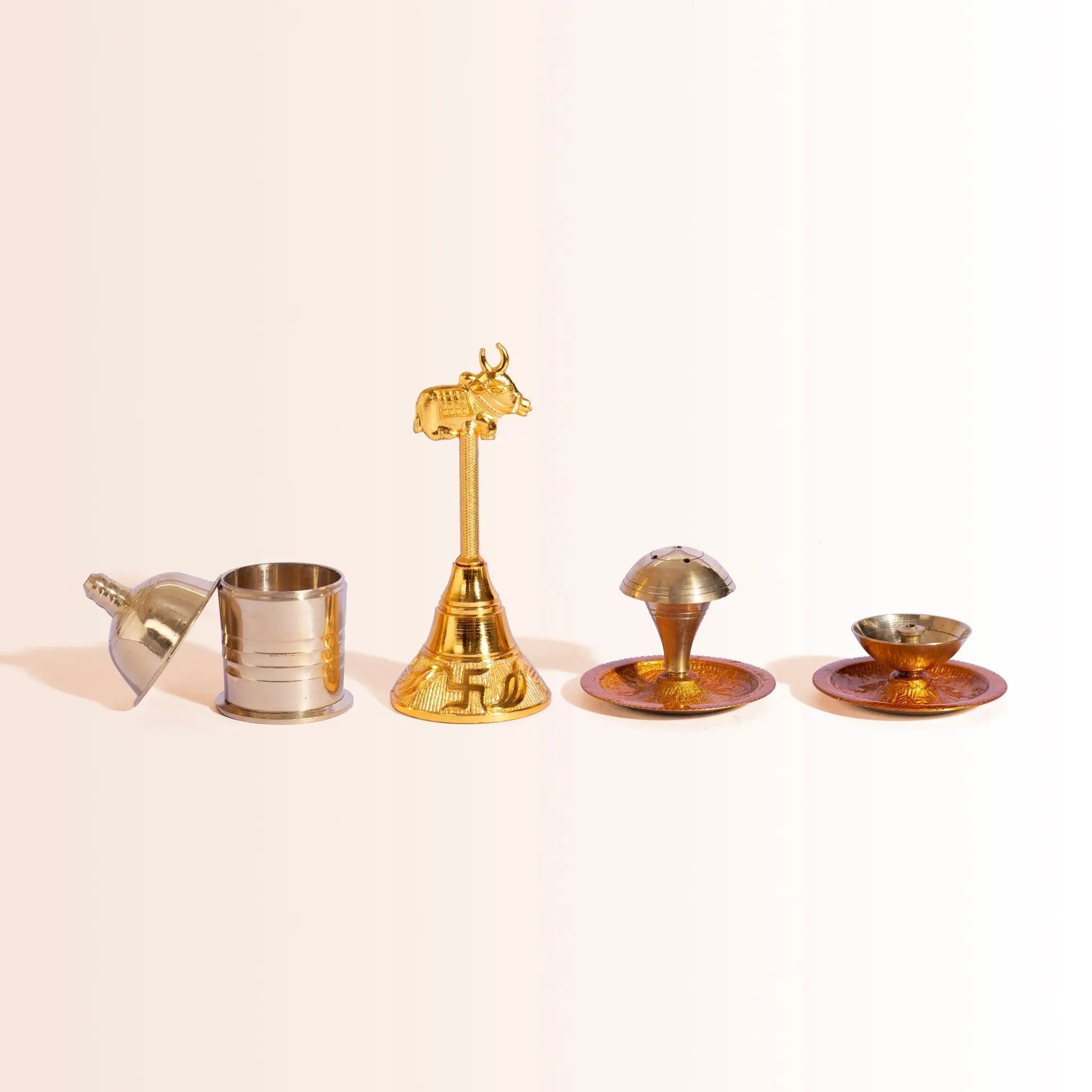 Complete Diwali Puja Thali Gift with Sacred Cow (Kamadhenu)