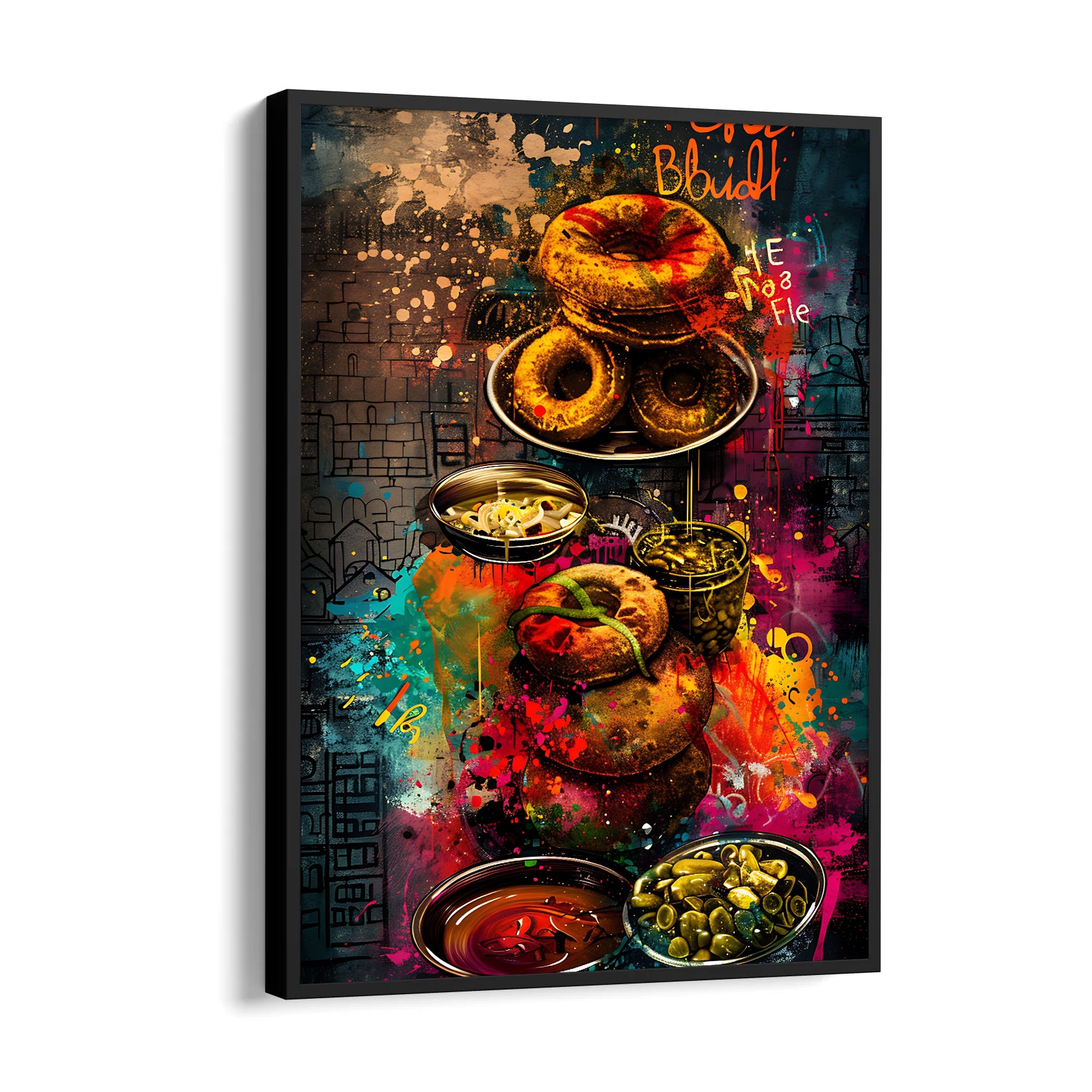 Urban Bagel Feast ??? Street Food Wall Art