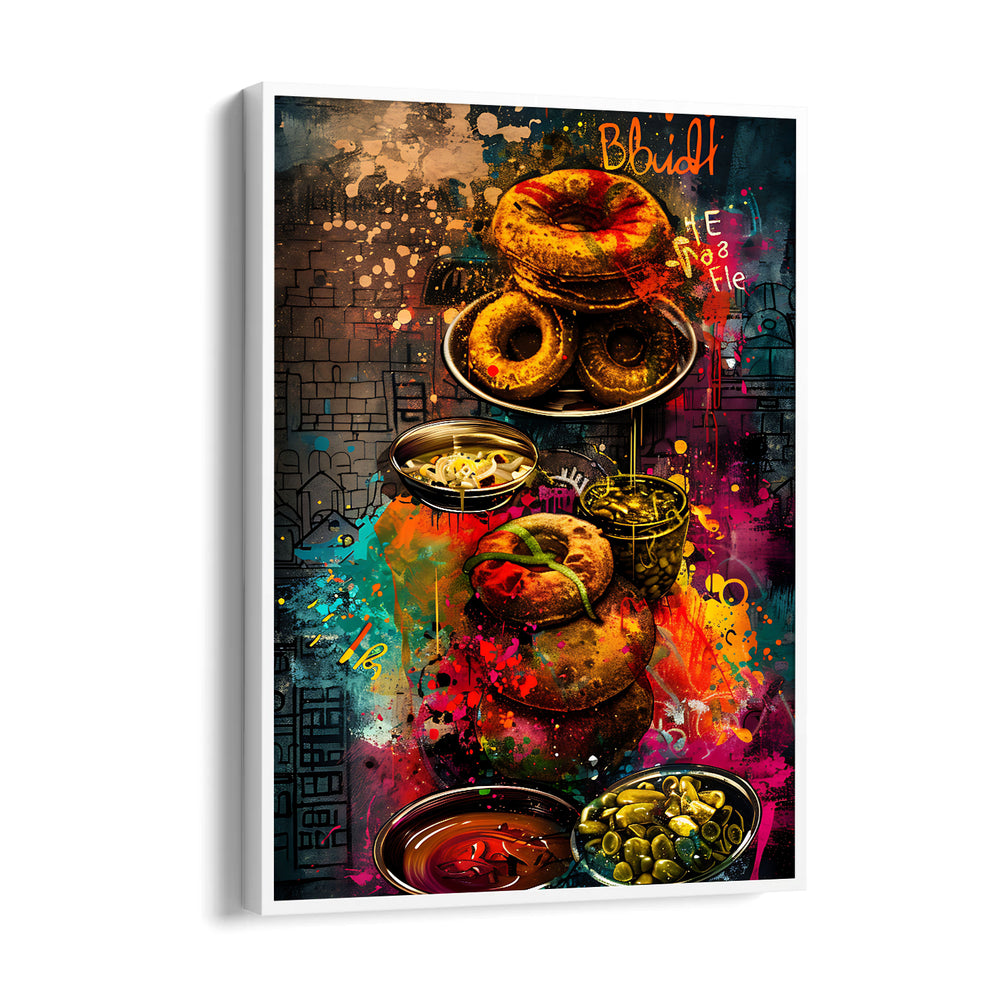 Urban Bagel Feast - Street Food Wall Art - Pillow Fights