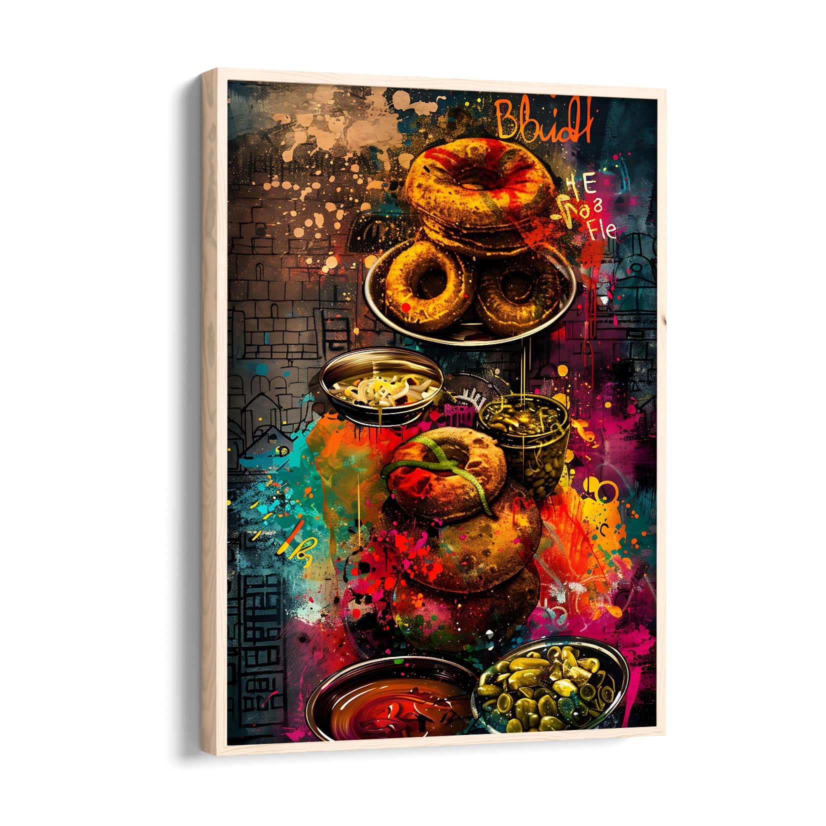 Urban Bagel Feast ??? Street Food Wall Art