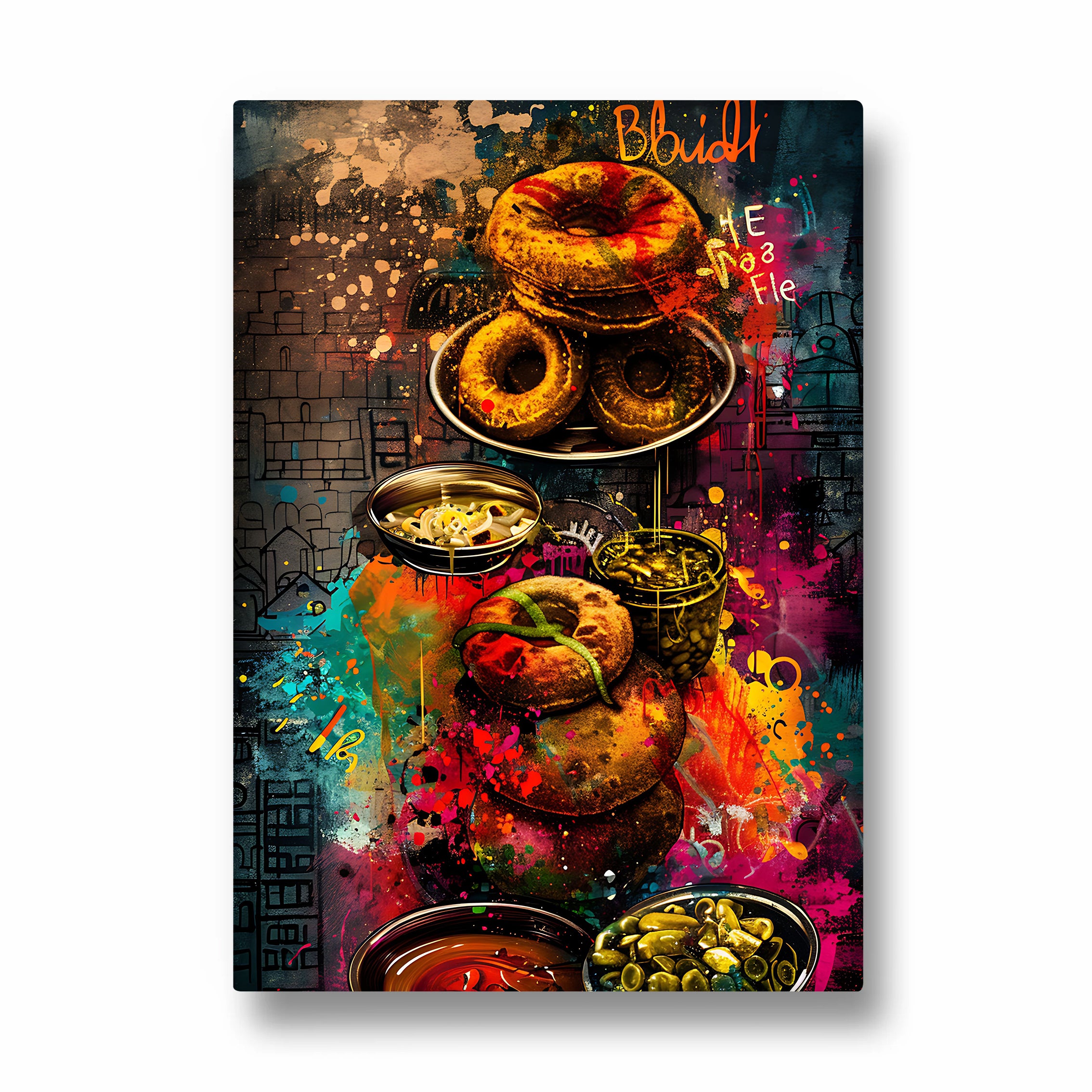 Urban Bagel Feast ??? Street Food Wall Art