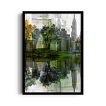 Urban Park Reflection – Modern Cityscape Wall Art