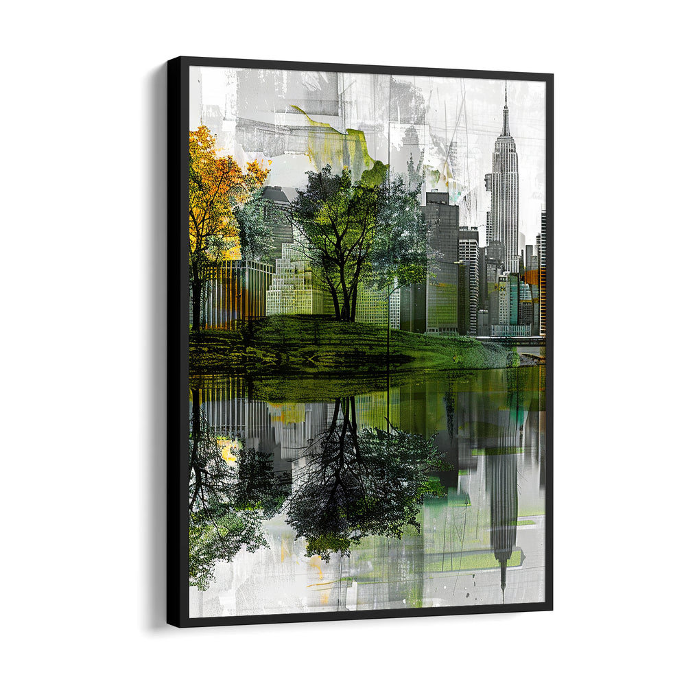 Urban Park Reflection – Modern Cityscape Wall Art