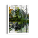 Urban Park Reflection – Modern Cityscape Wall Art