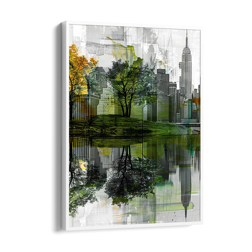 Urban Park Reflection – Modern Cityscape Wall Art