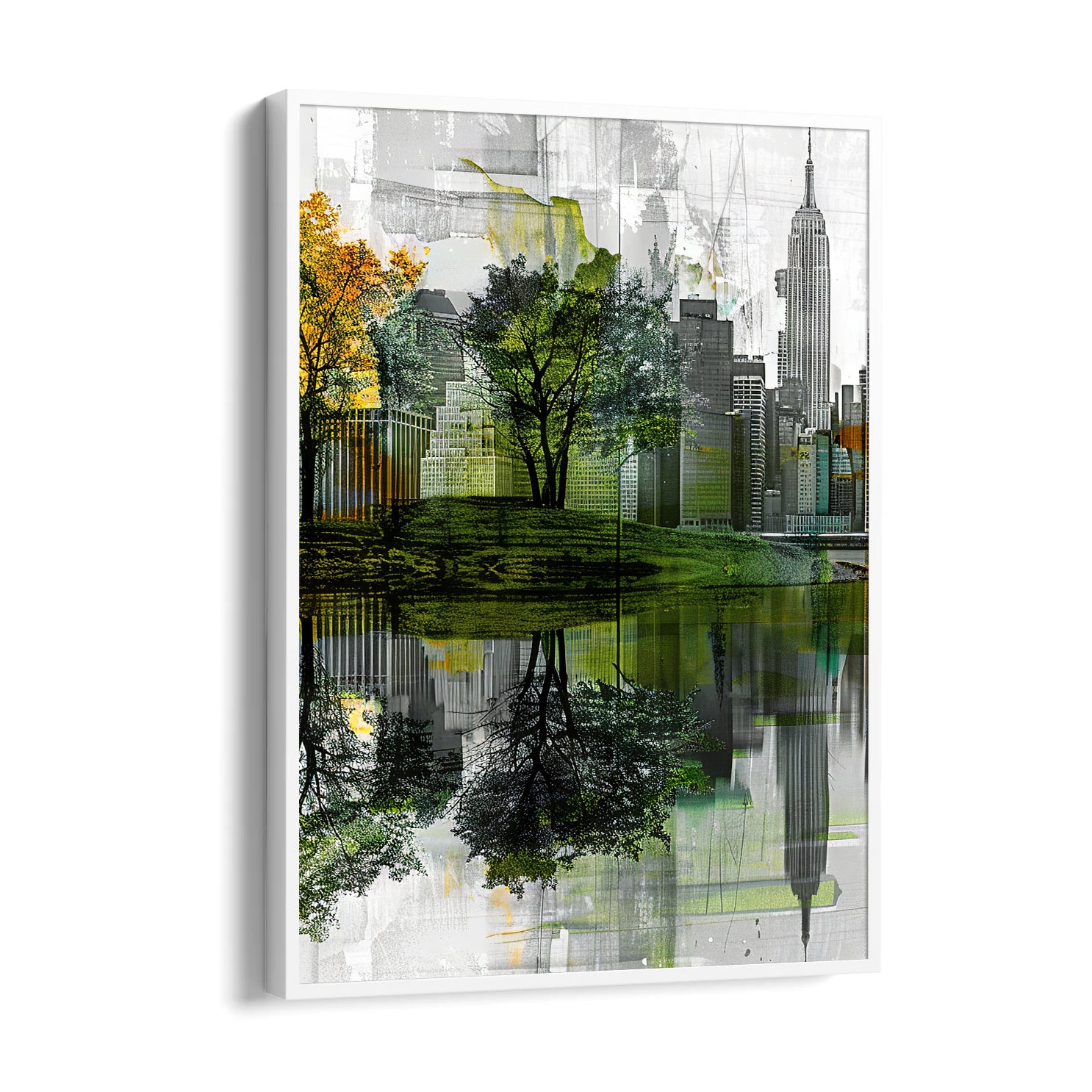 Urban Park Reflection ??? Modern Cityscape Wall Art