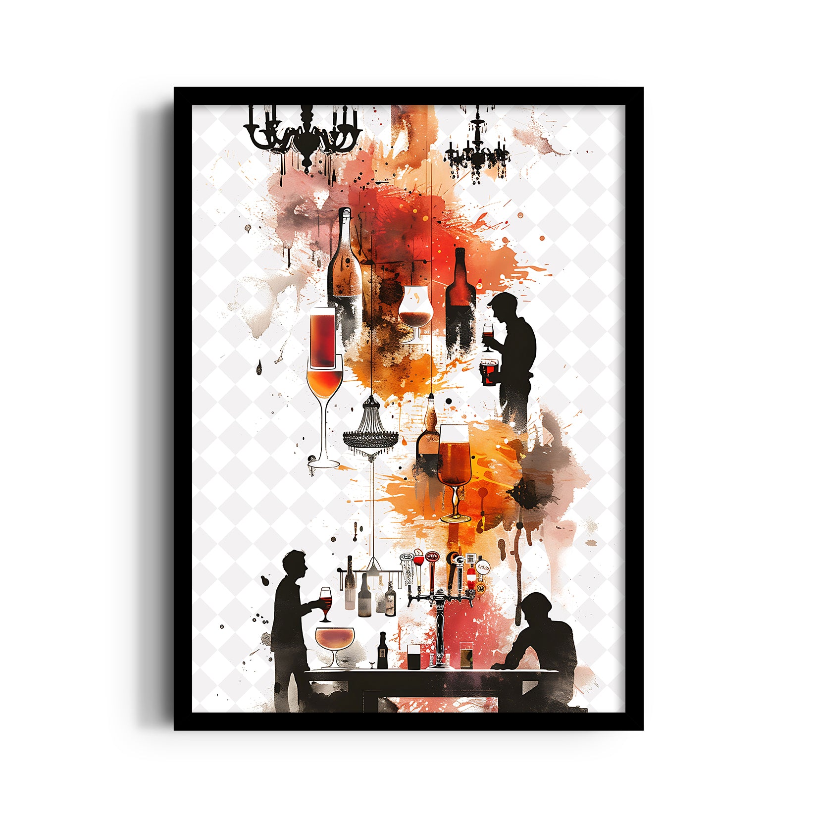 Vintage Wine Bar Collage - Food & Bar Wall Art