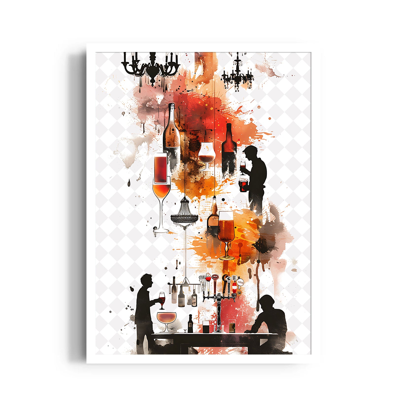 Vintage Wine Bar Collage - Food & Bar Wall Art