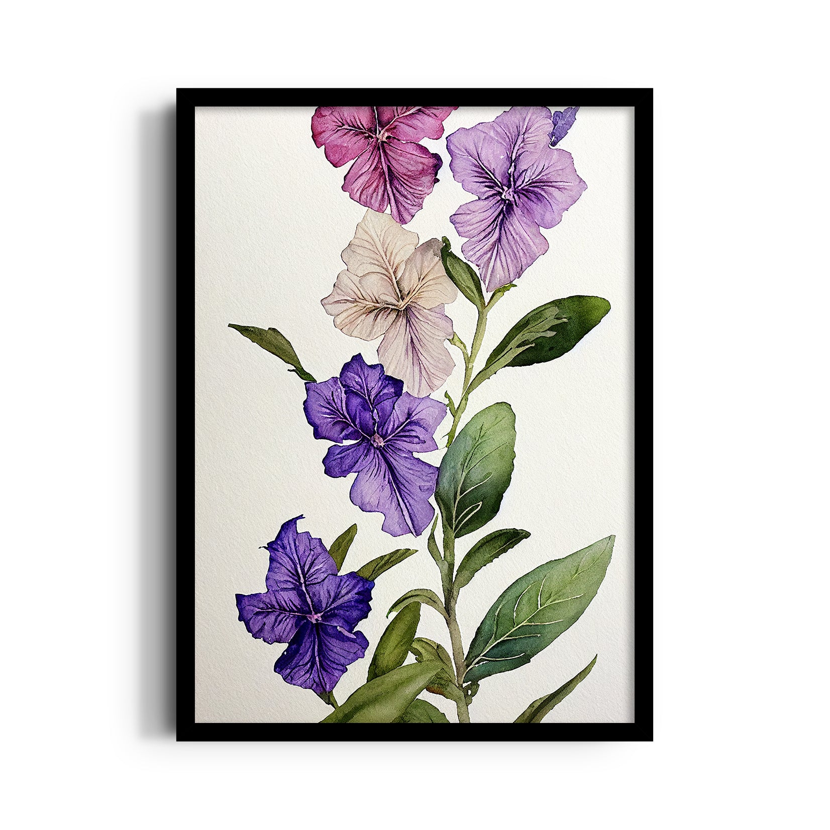 Violet Petunia Garden - Botanical Wall Art