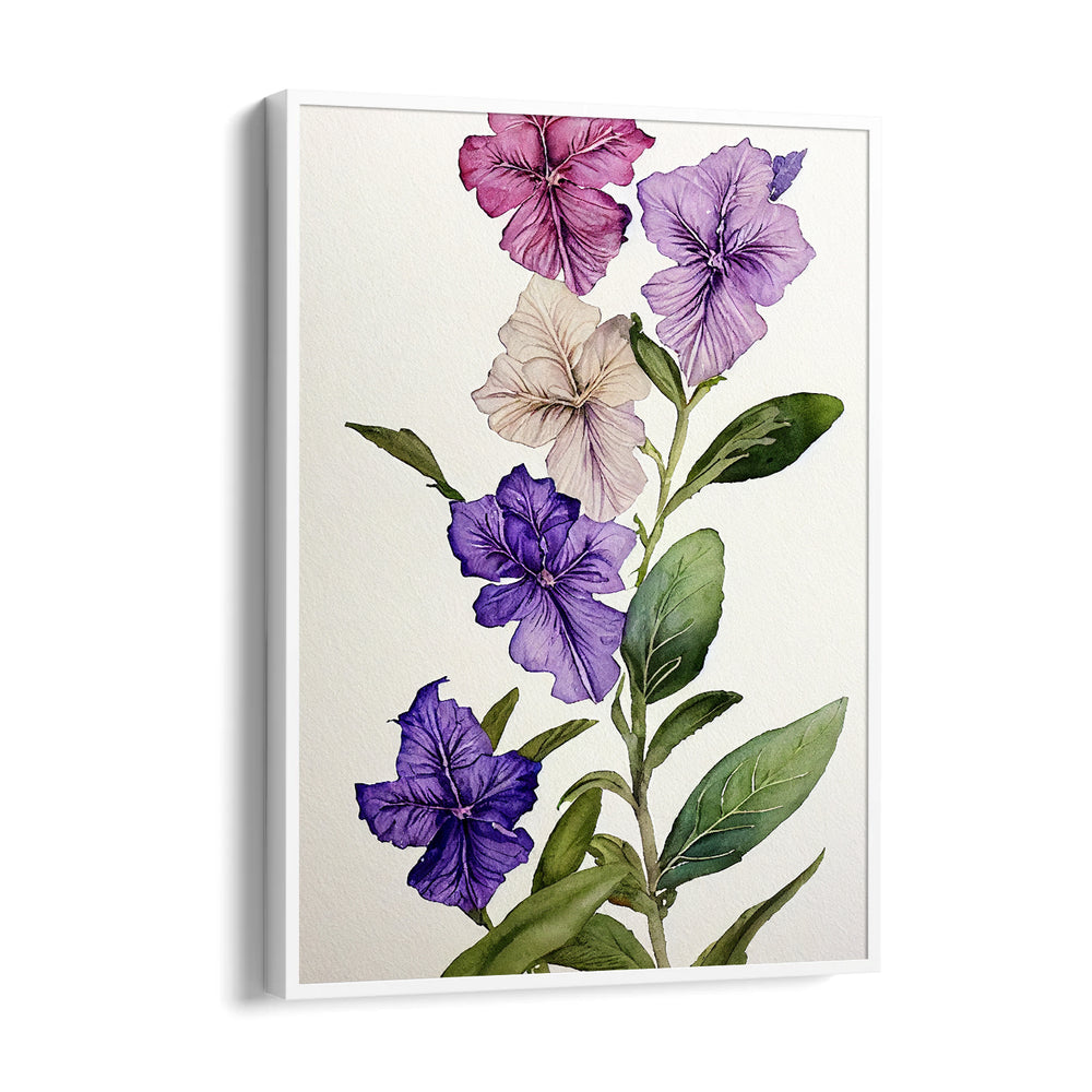 Violet Petunia Garden - Botanical Wall Art - Pillow Fights