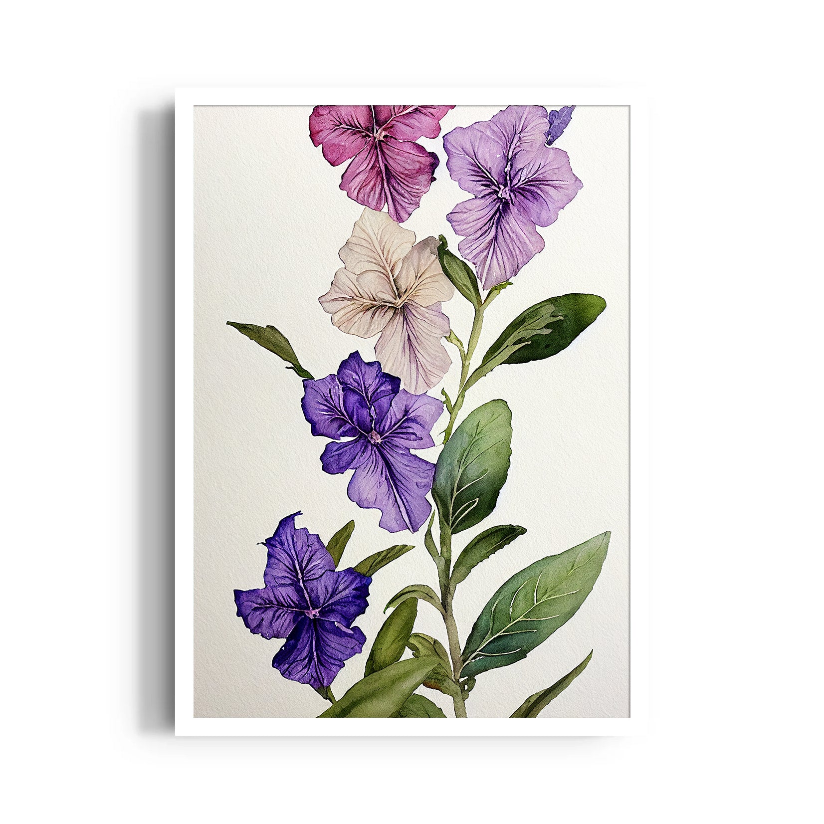 Violet Petunia Garden - Botanical Wall Art
