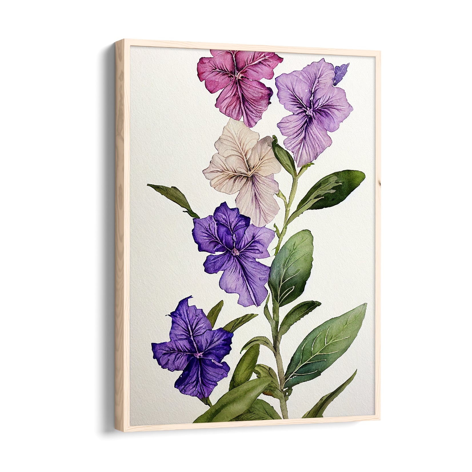 Violet Petunia Garden - Botanical Wall Art