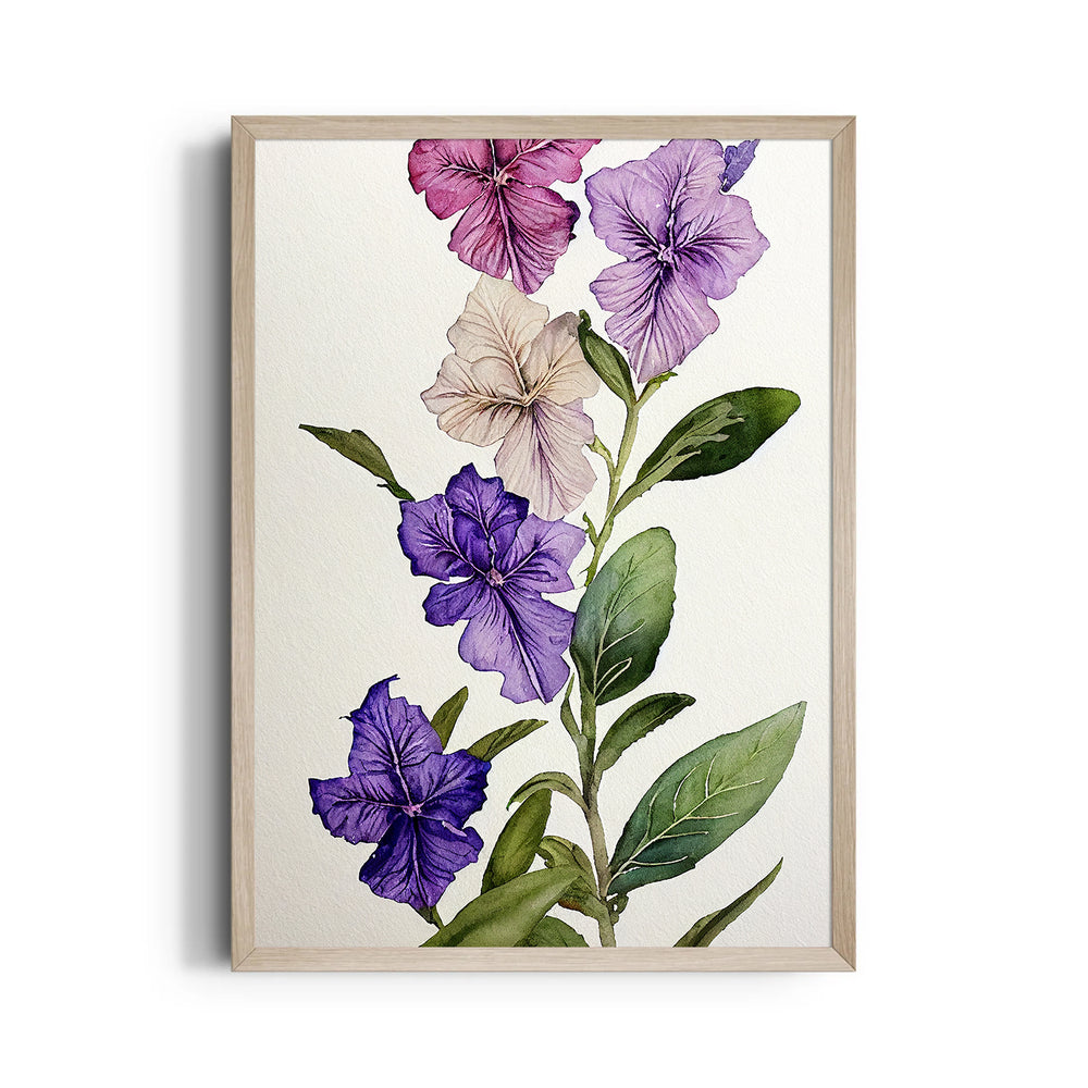 Violet Petunia Garden - Botanical Wall Art - Pillow Fights