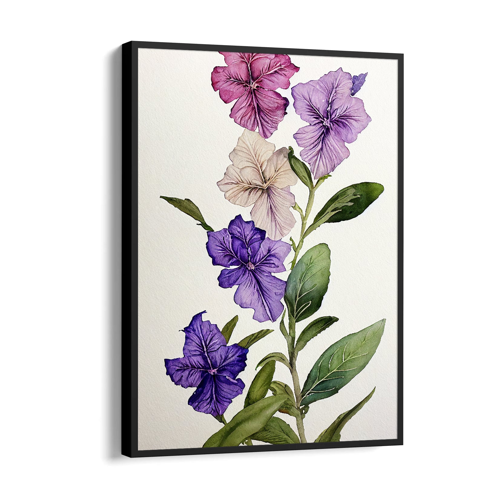 Violet Petunia Garden - Botanical Wall Art