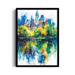 Watercolor Urban Reflection - City Wall Art