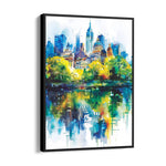 Watercolor Urban Reflection - City Wall Art