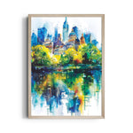 Watercolor Urban Reflection - City Wall Art