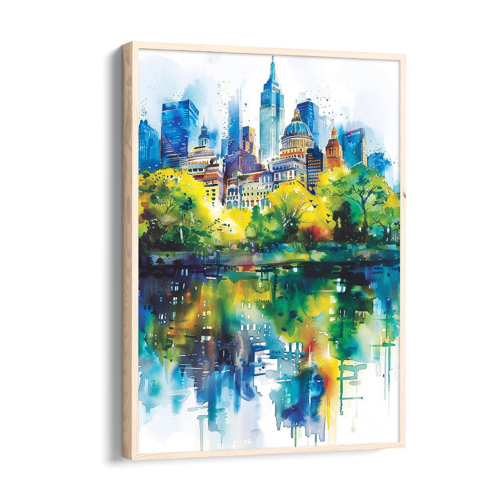 Watercolor Urban Reflection - City Wall Art