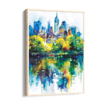 Watercolor Urban Reflection - City Wall Art
